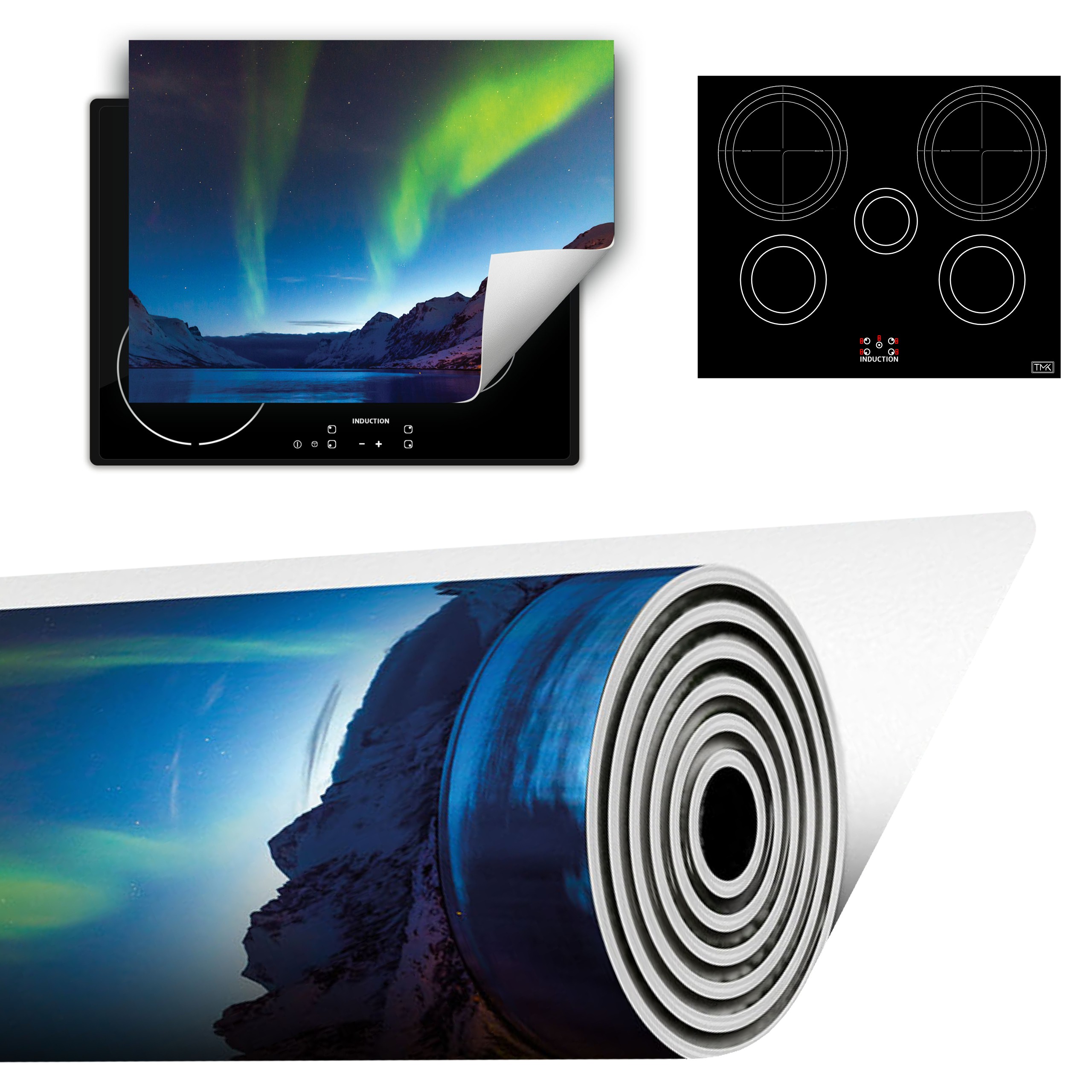 Vinylová Podložka Do Kuchyně Více Místa 70x52 polární záře krajina