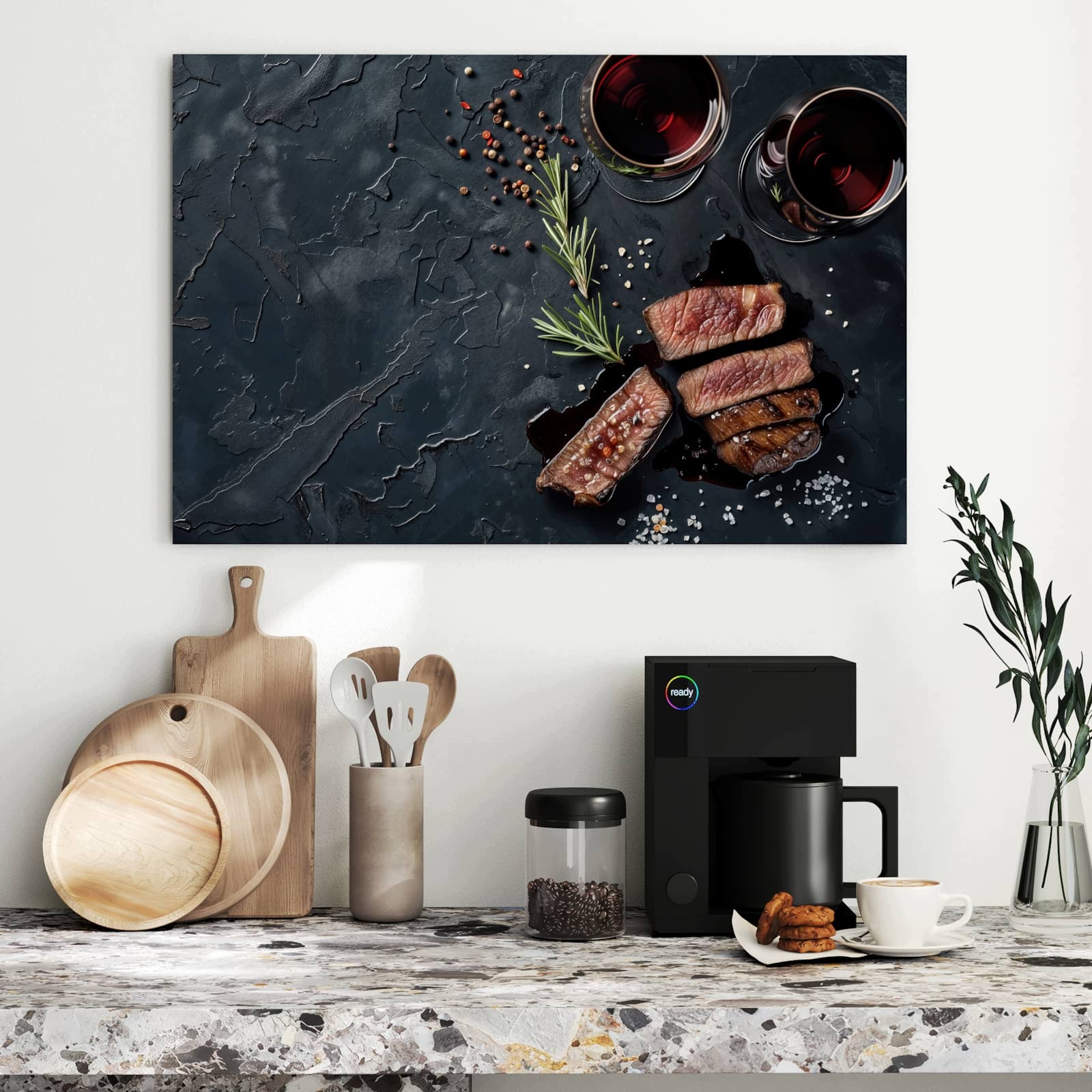 Magnetická tabule Steak Červené víno 90 × 60 cm