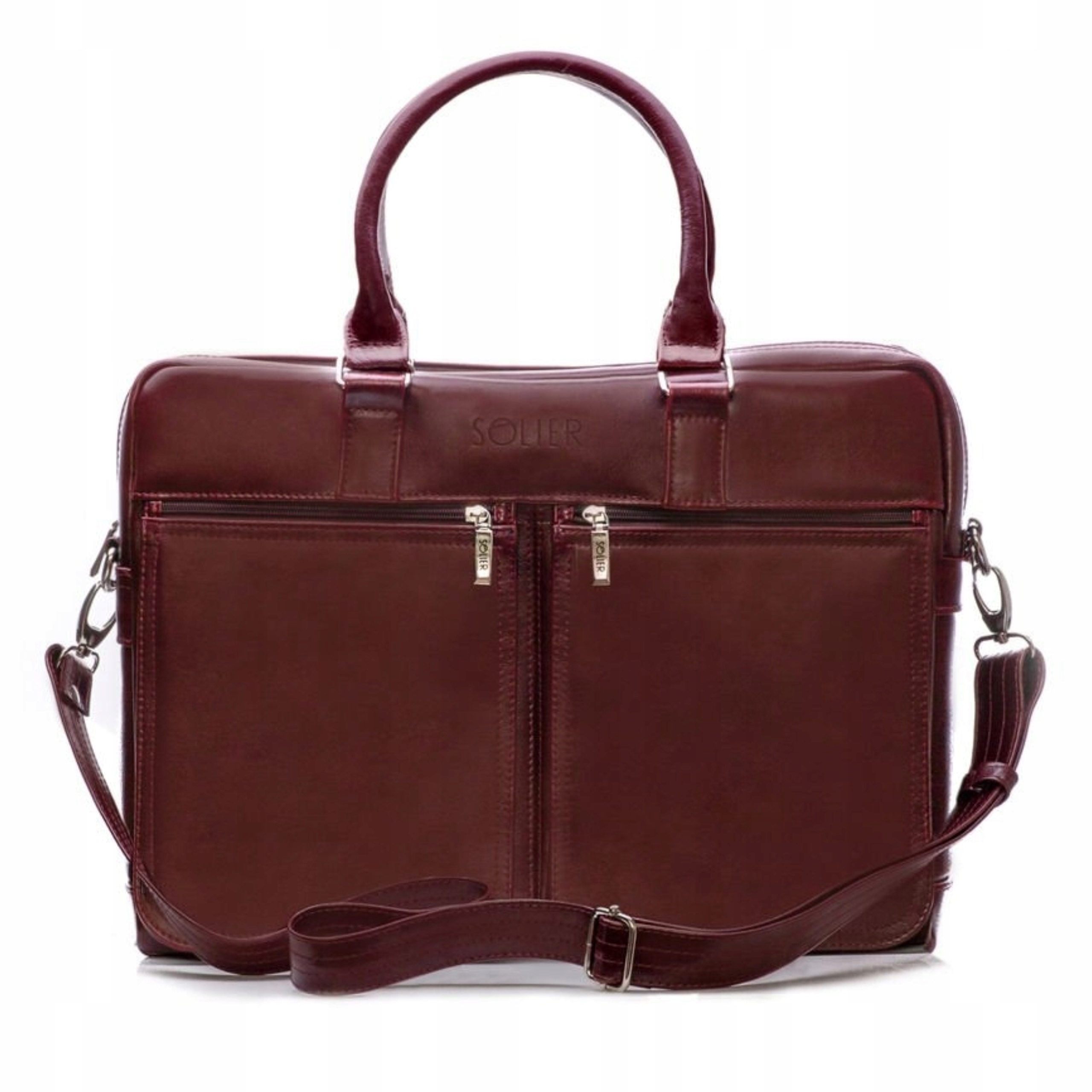 Taška na notebook 17'' pánská přes rameno Aktovka kožená Solier Bonus