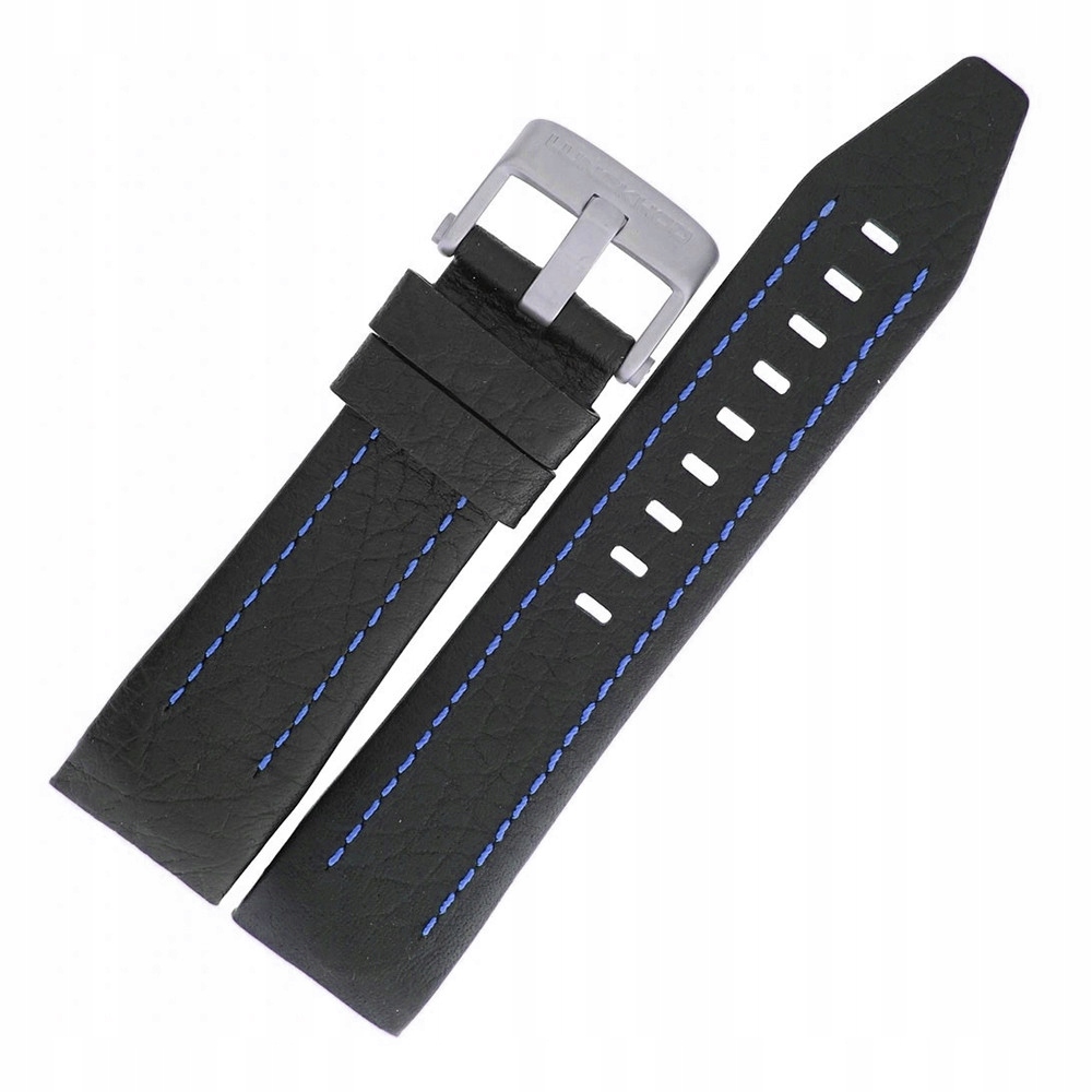 Pásek Lunokhod Kůže (5213) černý s modrou p. mat. kl.