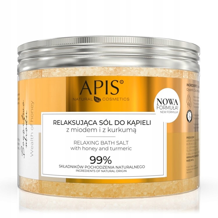 

Apis Relaksująca sól do kąpieli miód kurkuma 650g