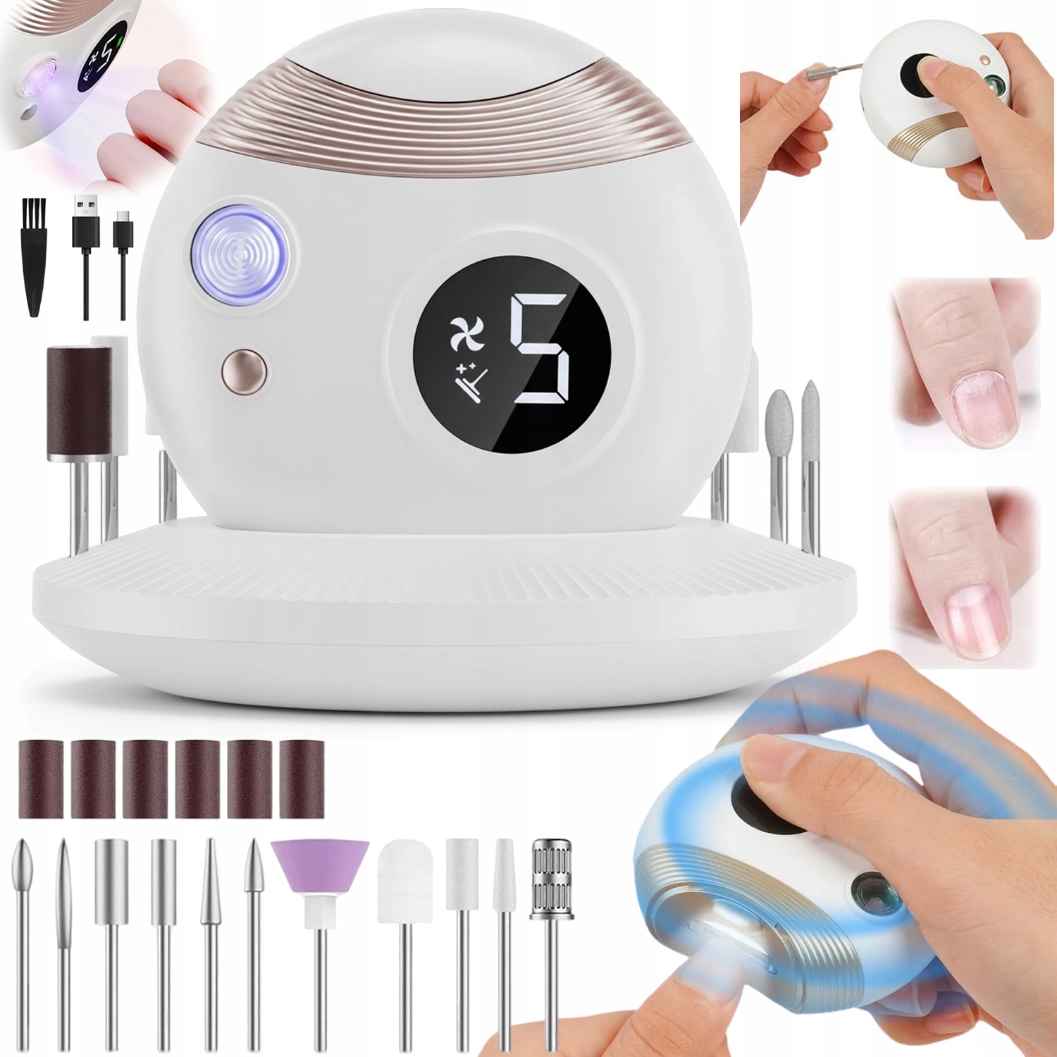 Elektrický Automatický Led Kleštičky Na Nehty Usb Pro Dospělé Děti