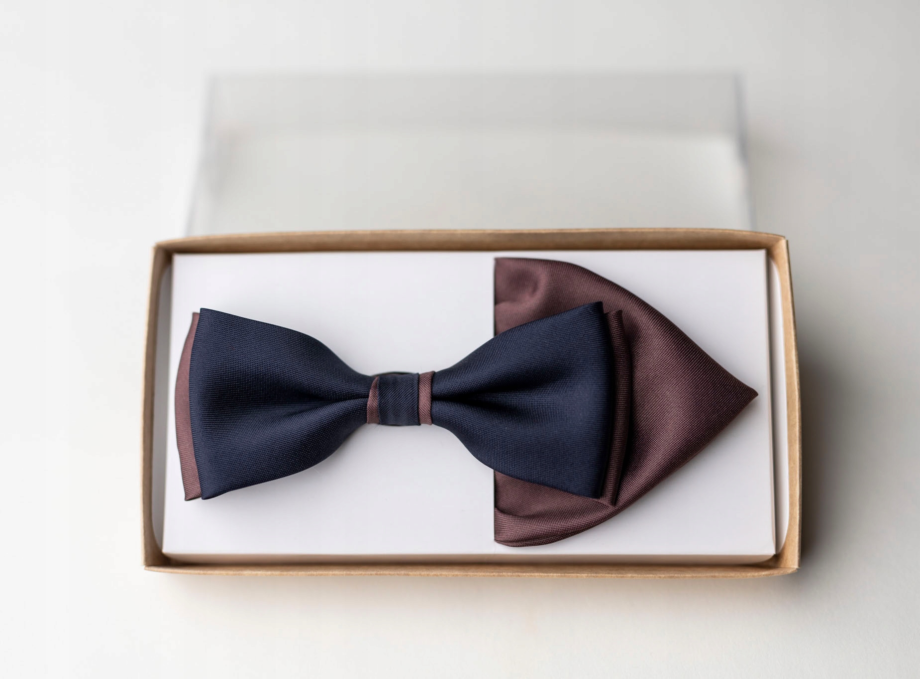 MUSZKA MUCHA GRANATOWO BRĄZOWA MĘSKA + WYPUSTKA