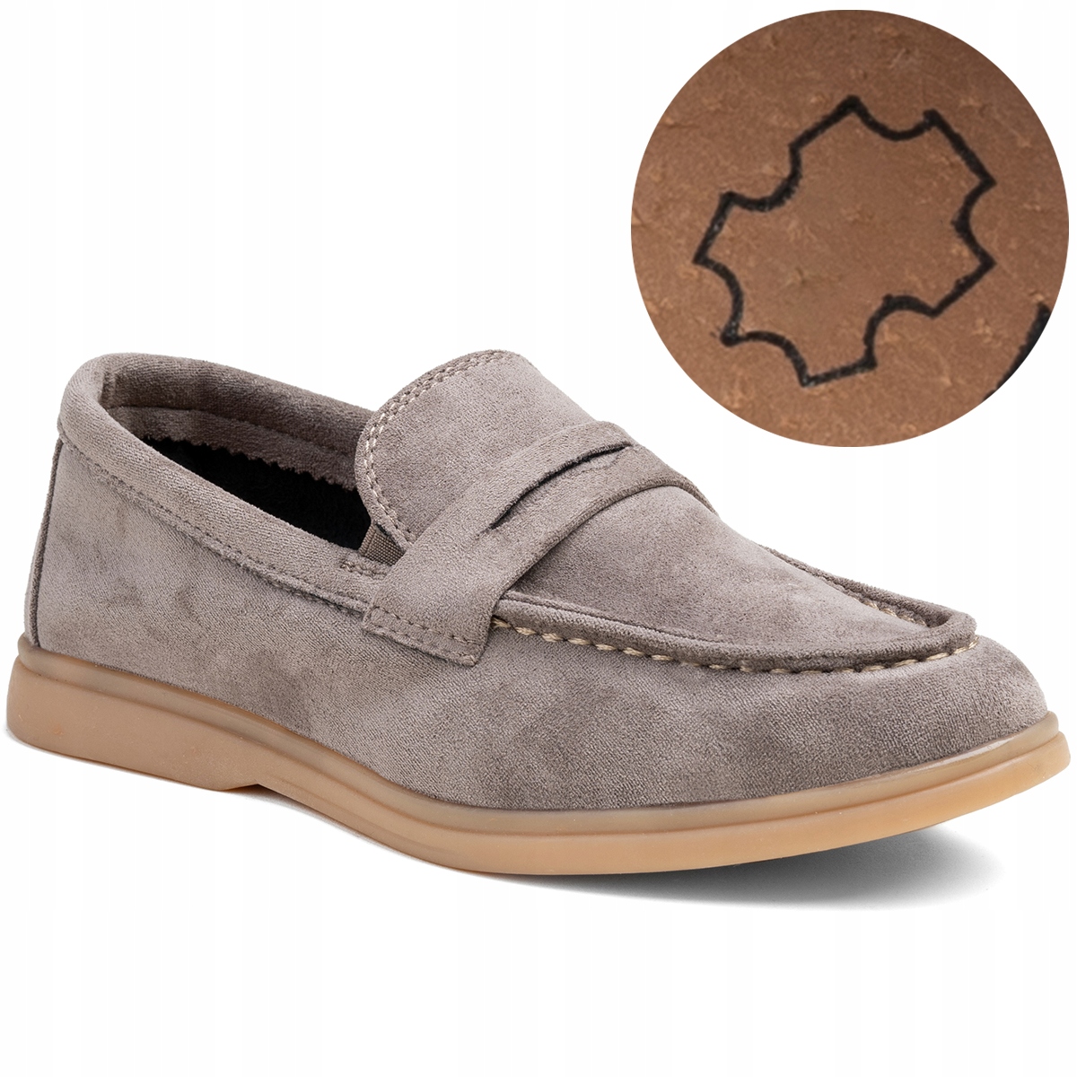 Półbuty w.SKÓRA wsuwane Mokasyny zamsz miękkie lekkie Beż Fango Wojtyłko 35