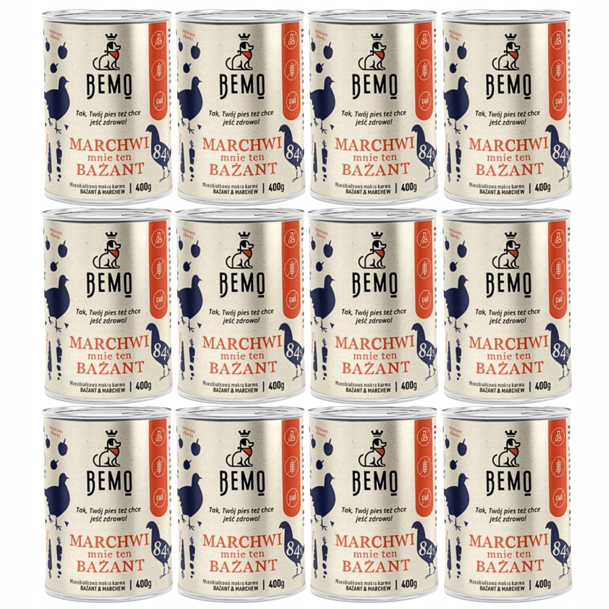 Levně Bemo krmivo pro psa Mrkvi Mě Ten Bažant 12 x 400 g monoproteinové