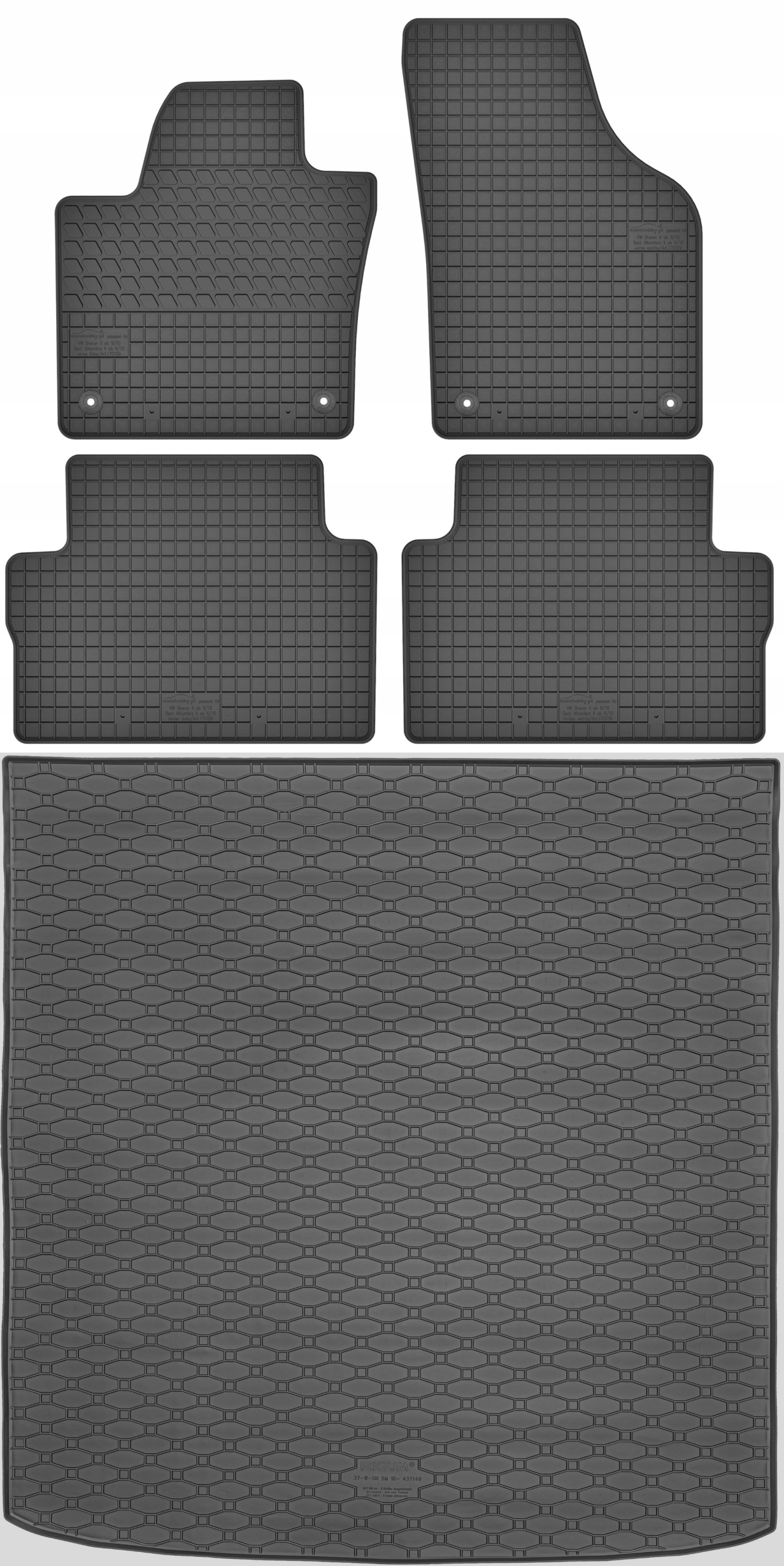 Seat Alhambra Van 5os 2010-2018 Sada Koberce batožinový priestor