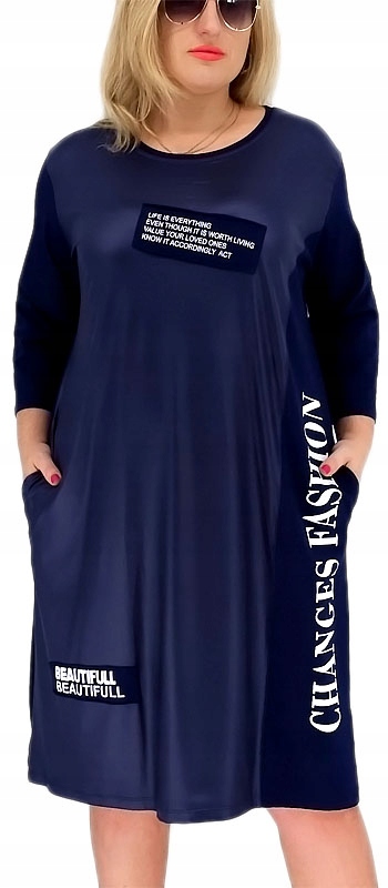Originální Dámské Šaty S Oversize Kapsami V Optice Kůže 48 50 52