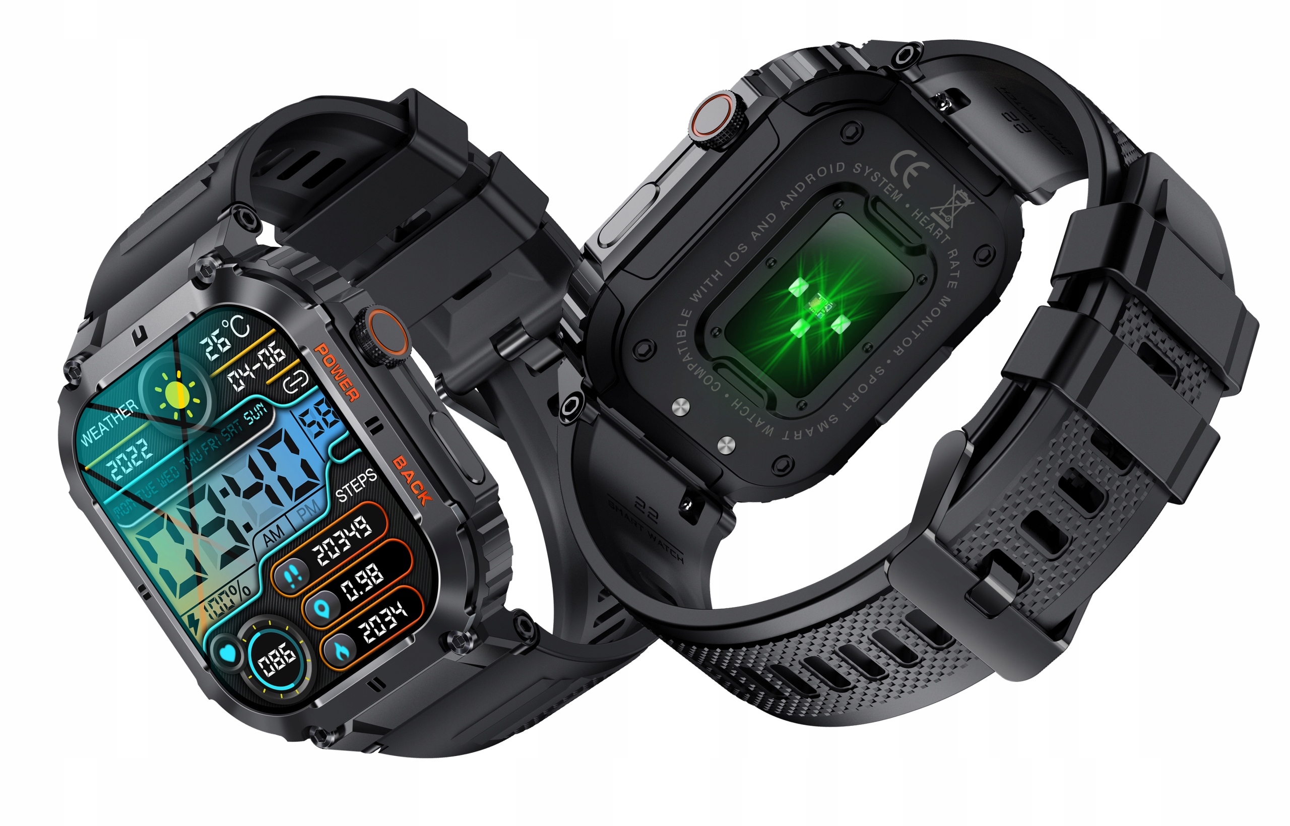 Smartwatch Męski Rozmowy Ciśnienie SpO2 PL 1,96" Marka Aries Watches