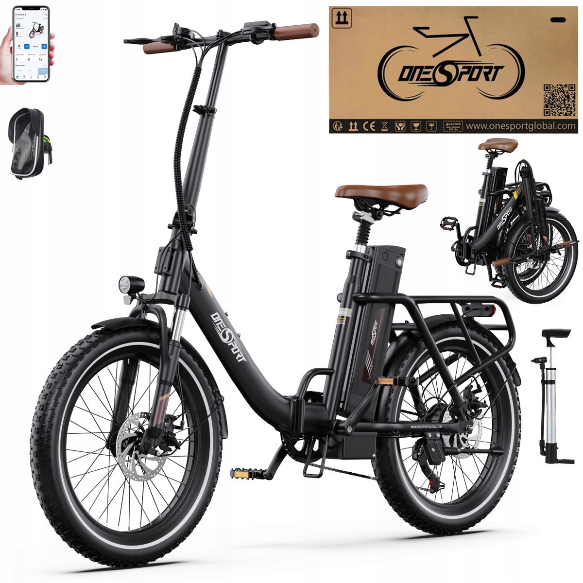 2026 Nové Skládací Elektrokolo Onesport OT16-2 250W 48V17Ah120km 20"