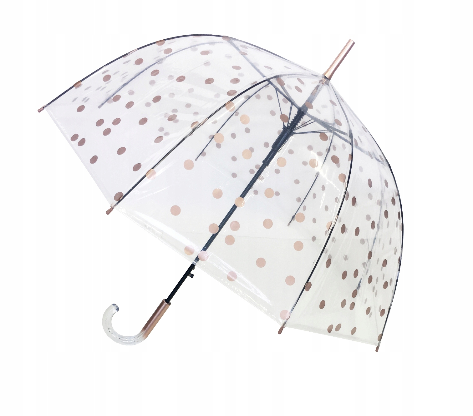 

Parasol Smati przezroczysty w złote grochy