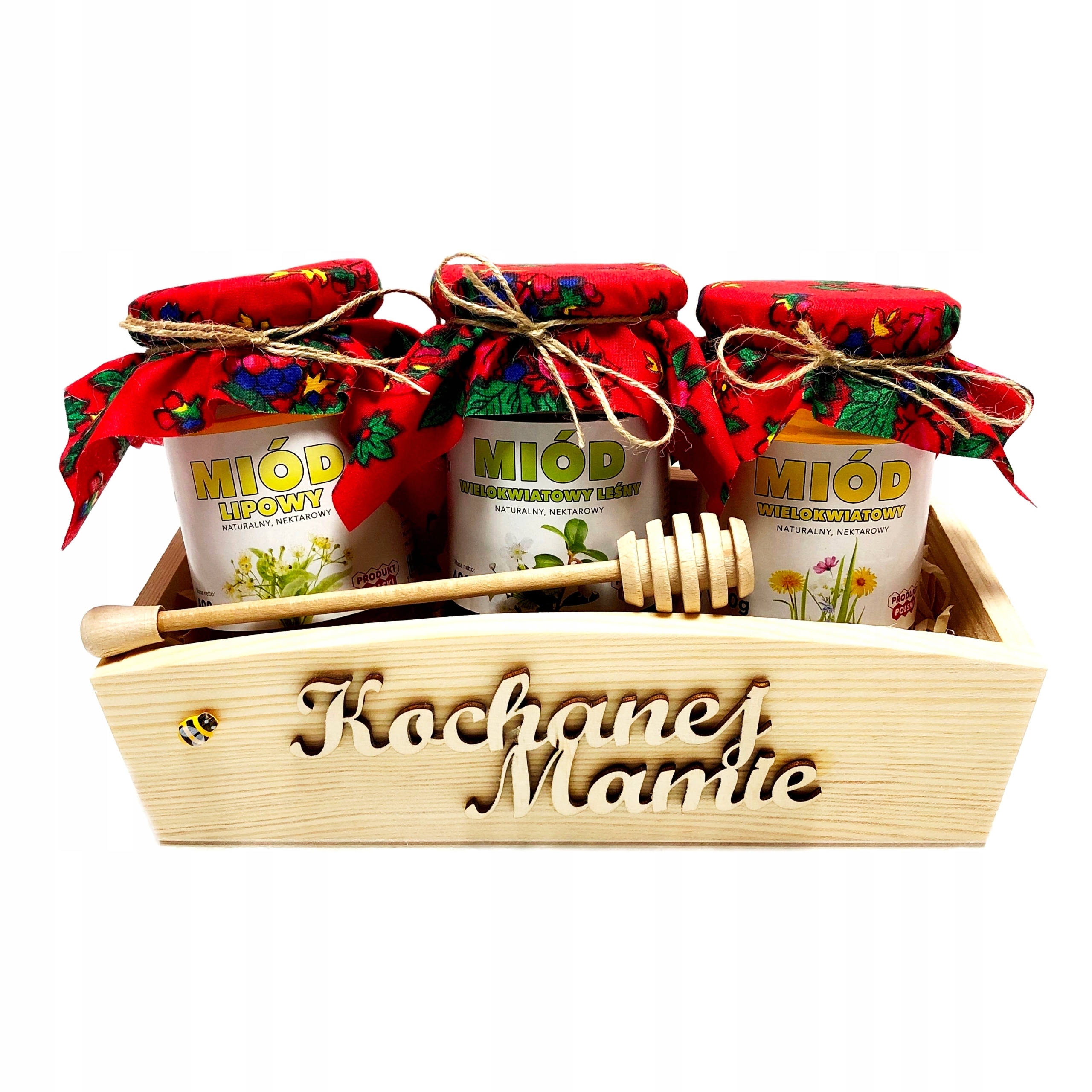 Levně Dárek pro maminku Den matek Zdravý med – sada 3 různých medů nápis