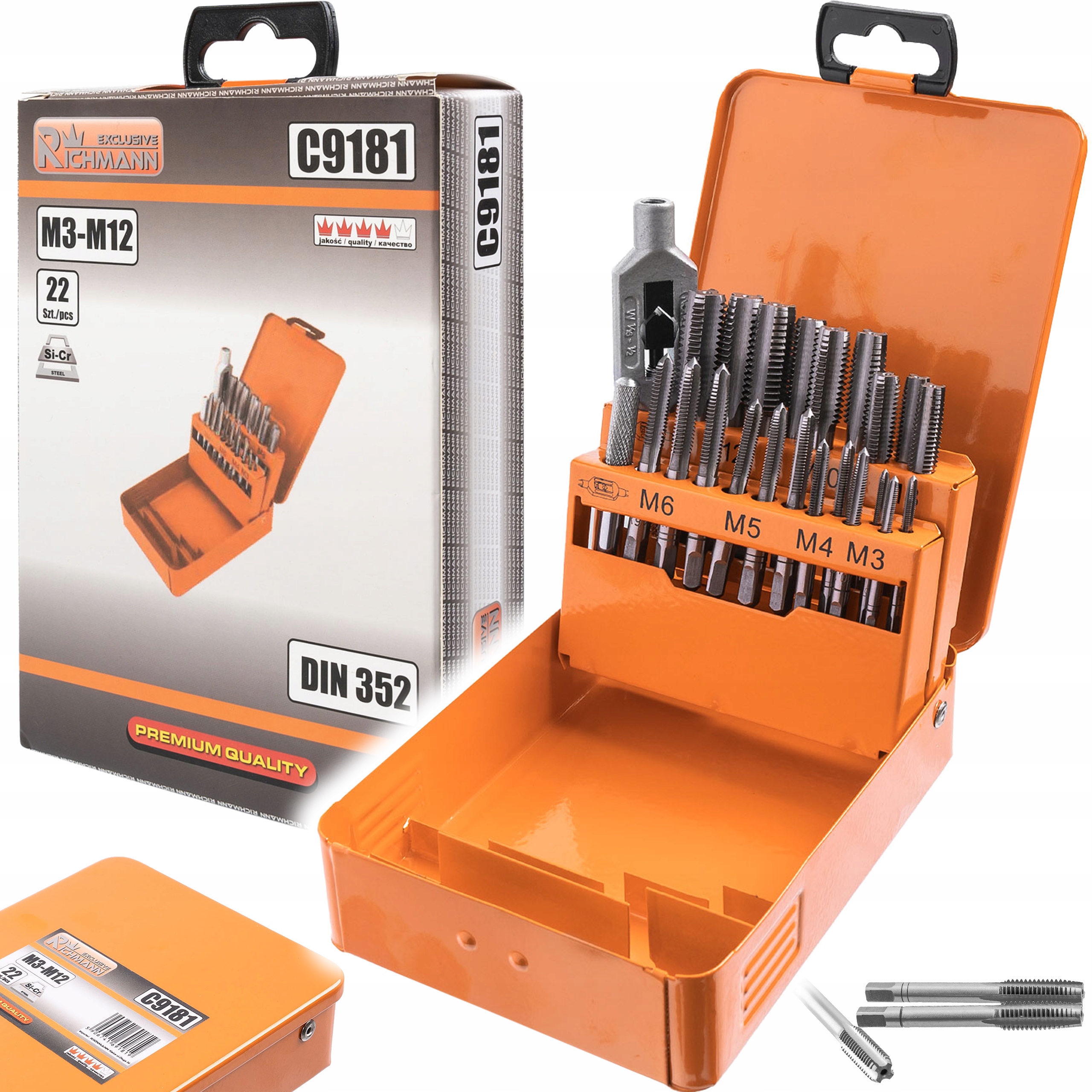 

Zestaw Gwintowniki M3-M12 Si-Cr Richmann 22 El.