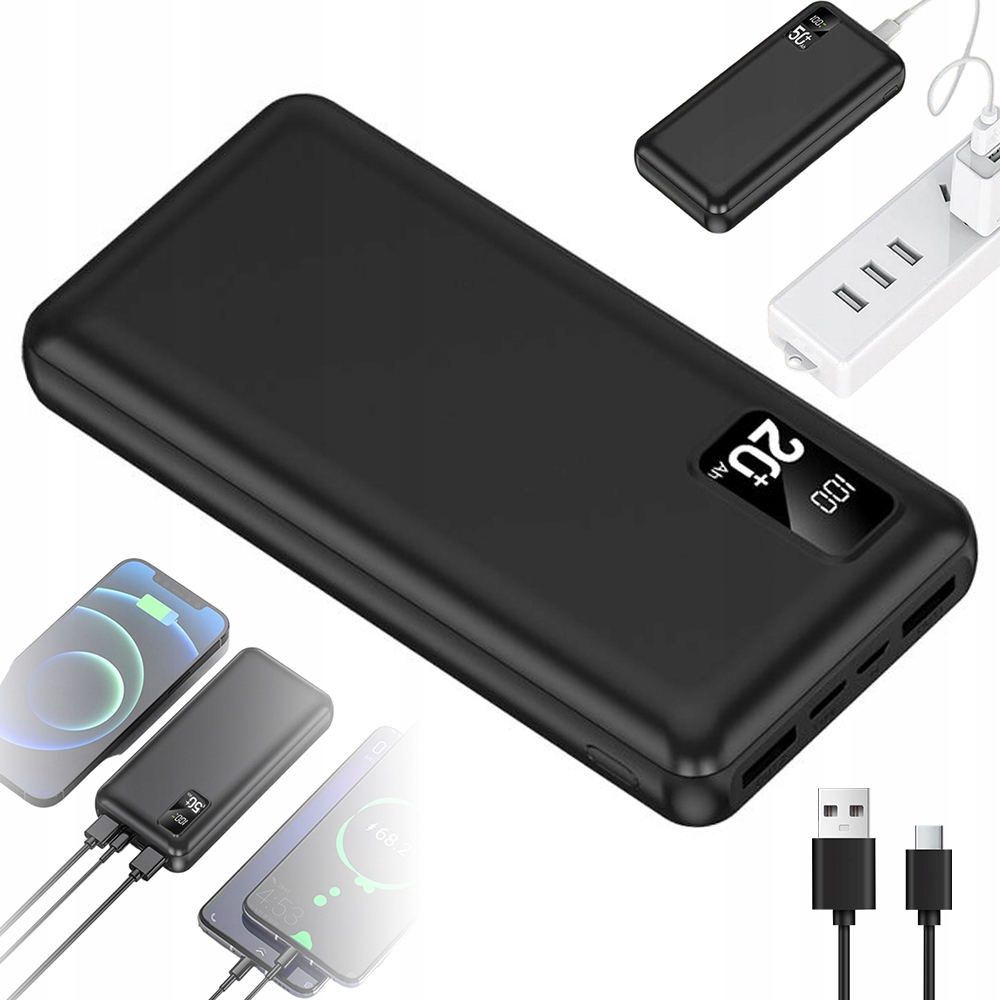 Profesionální Powerbanka 50000 Mah 2 Usb A 1 Type C Port Rychlé Nabíjení