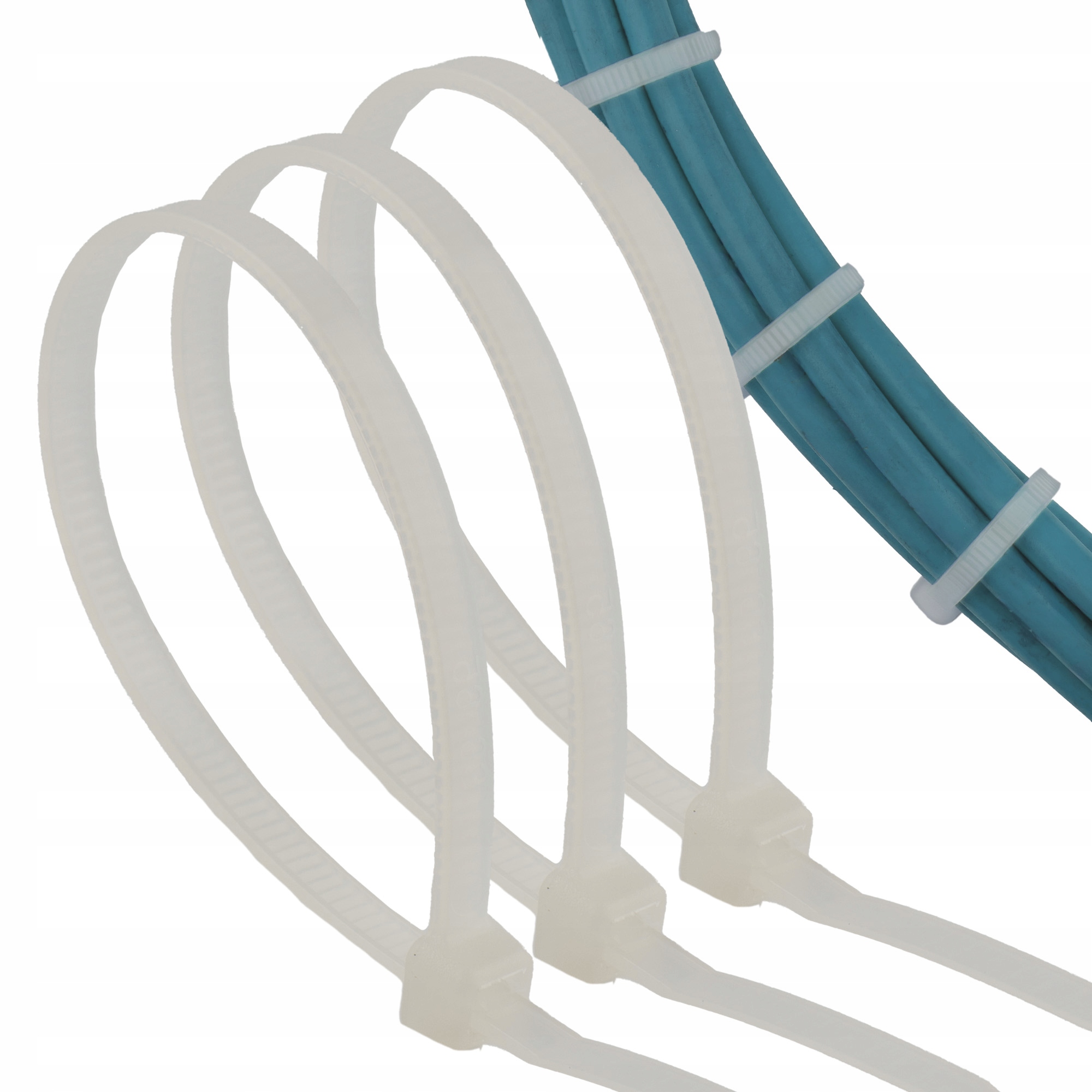 MOCNE OPASKI ZACISKOWE KABLOWE TRYTKI BIAŁE TAŚMA 4,8x400 100SZT ZIPERKI Długość (mm) 400