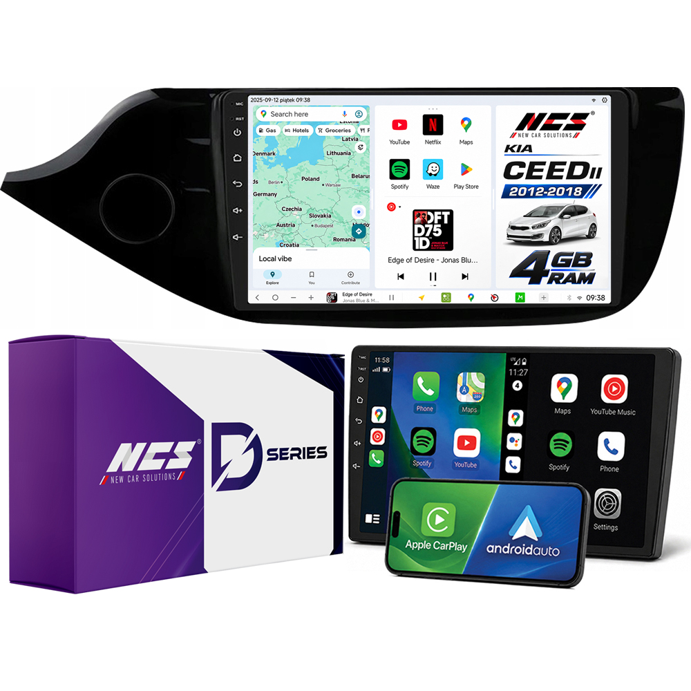 Autorádio Ncs D9 Kia Ceed 2 II 2012-2018 Android Navigace 4GB Lte
