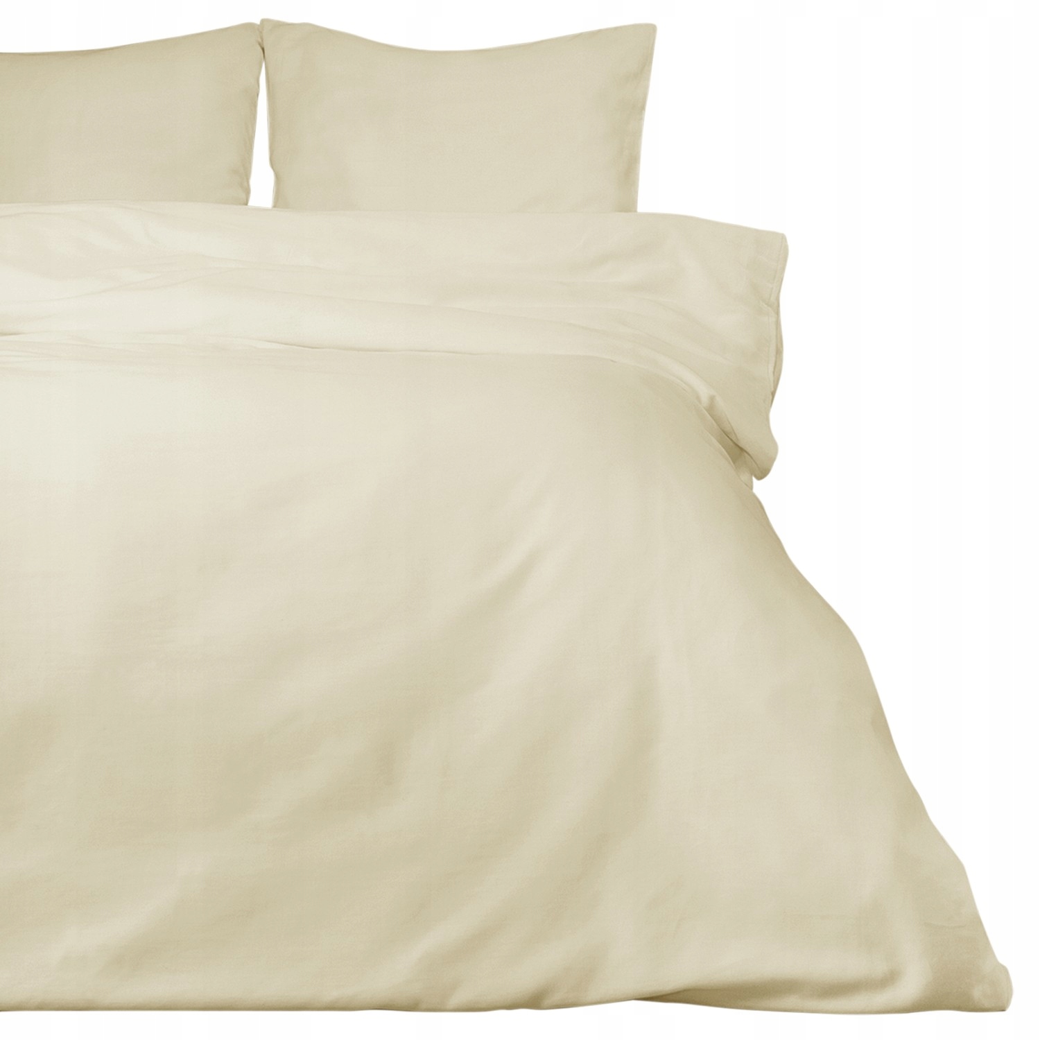 Posteľná Bielizeň bavlnená saténová 200x220 jednofarebná krémová