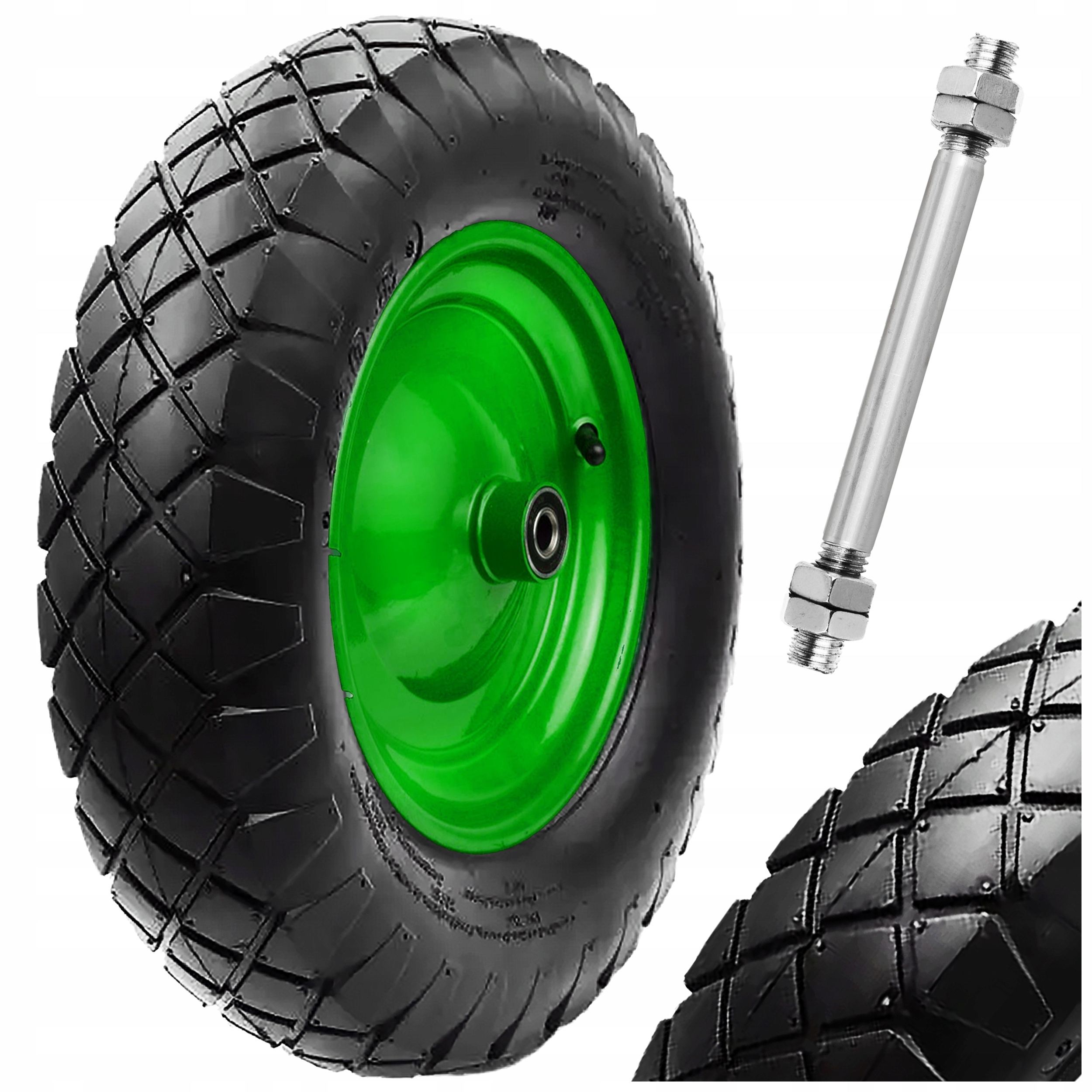 Set Da 4 Ruote Per Carriola, 4.80 4.00-8 Di Ricambio Ad Aria, Asse - Foto 13