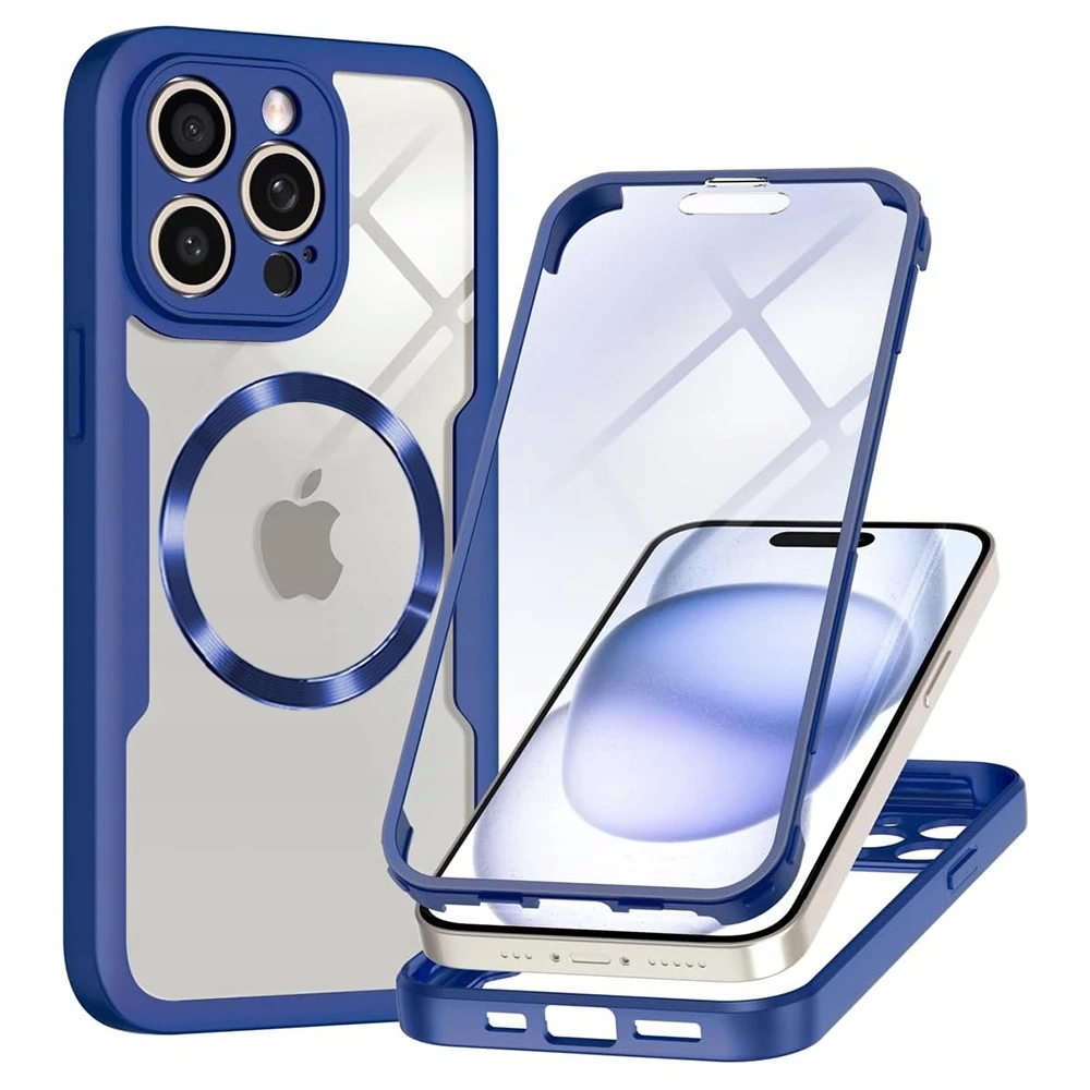 Techsuit 360 MagSafe etui 360° Szkło na iPhone 14 Pro Max niebieskie