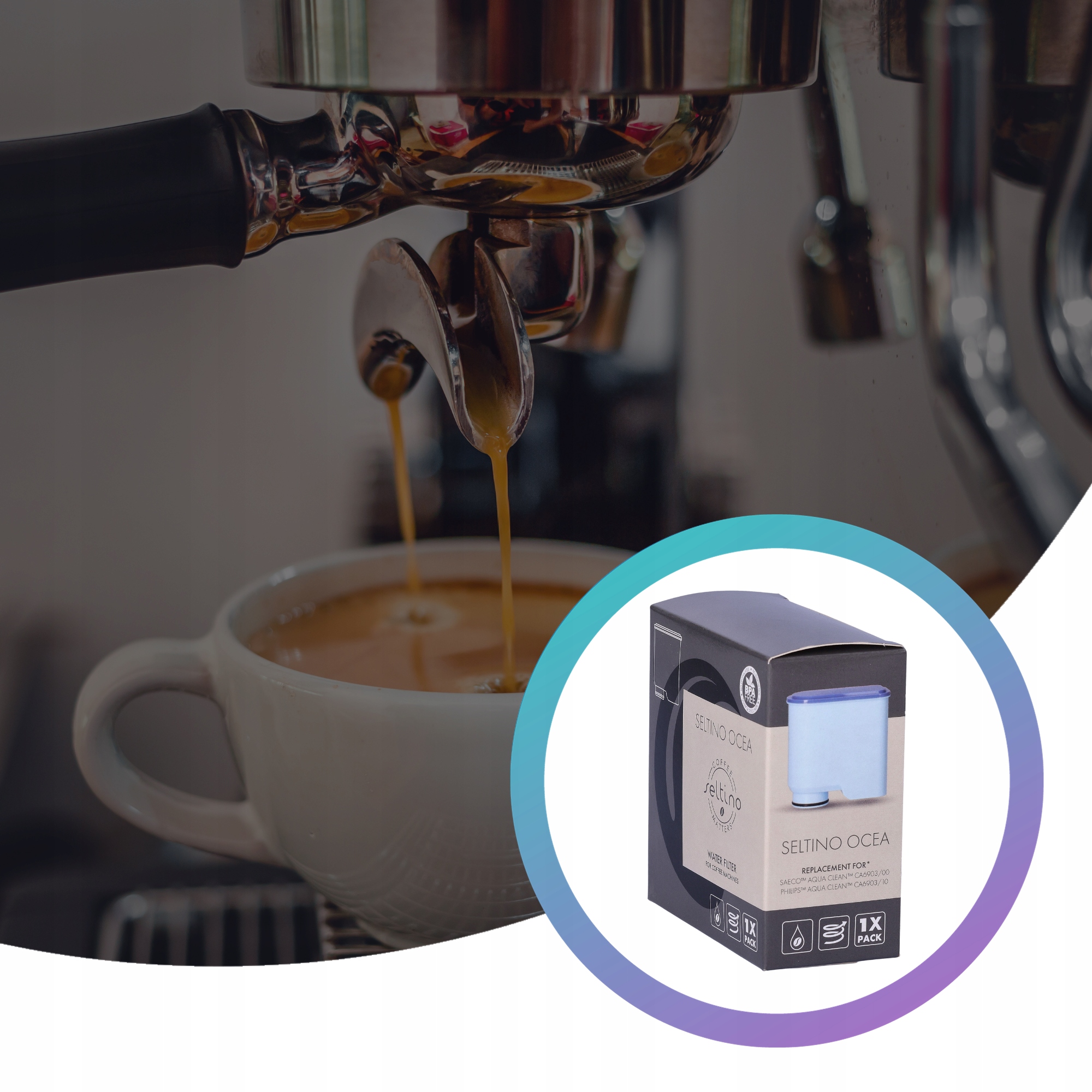 Filtr wody zamiennik do ekspresu SAECO PHILIPS Wkład Seltino Ocea x1 EAN (GTIN) 4260441610862