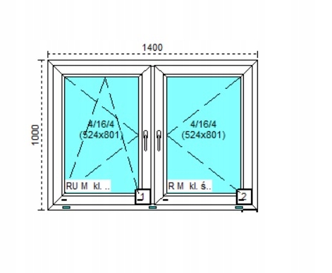 Tanie okno PCV RU+R Białe 140x100