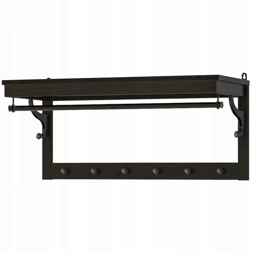 Ikea Hemnes polička na klobúky, čiernohnedá, 85 cm