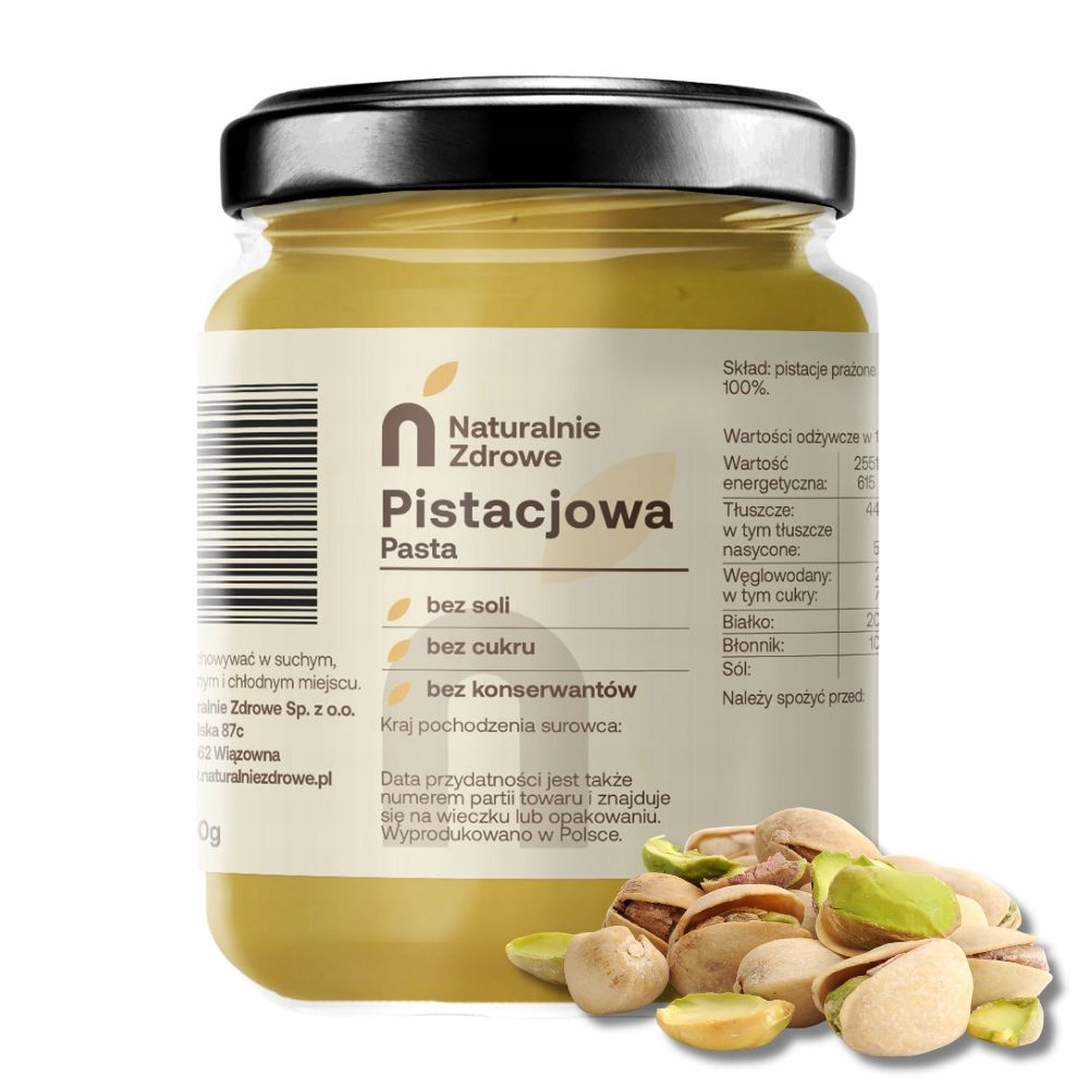 Levně Naturalnie Zdrowe Pistáciová pasta bez přidaných látek 500 g