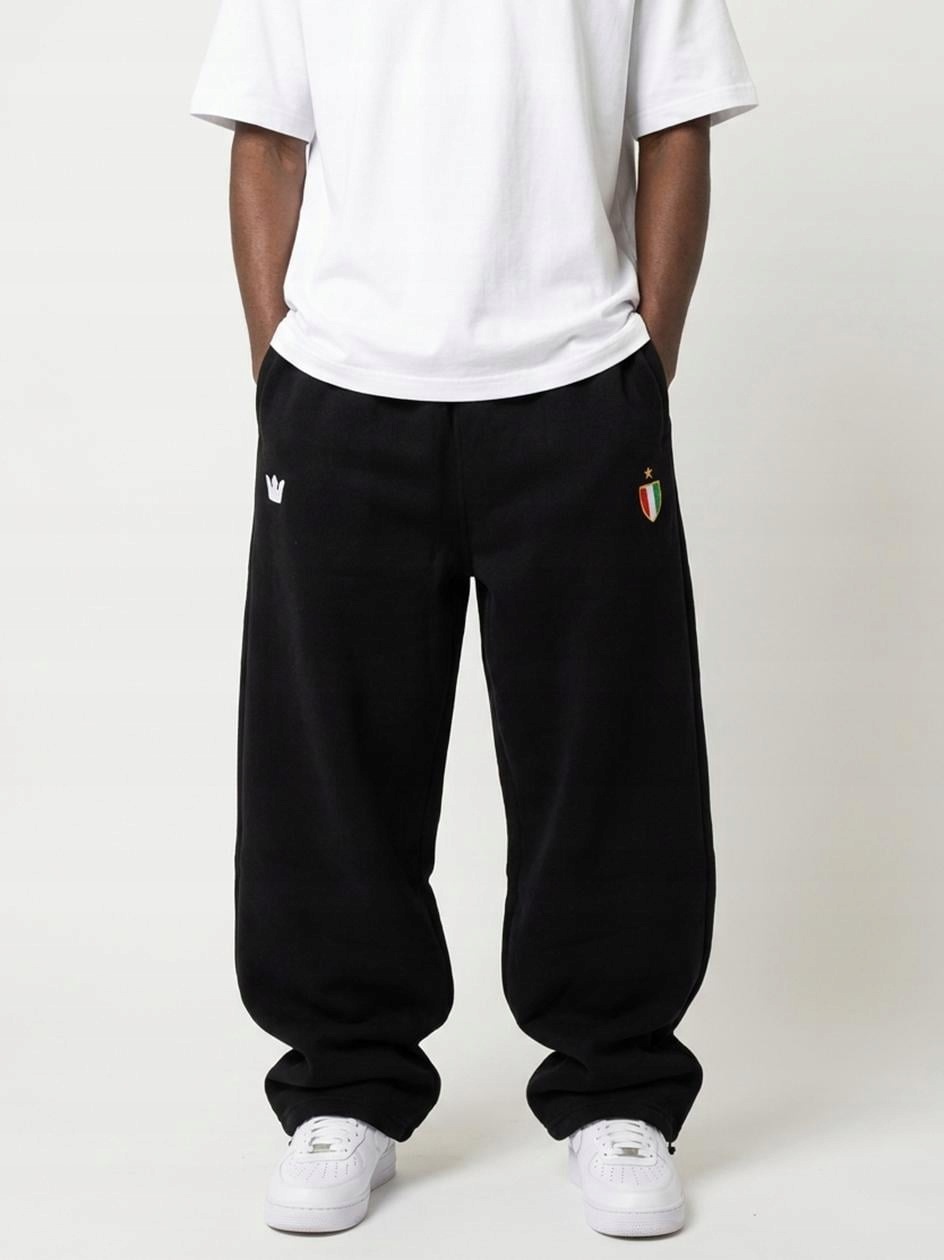 Široké pánské teplákové kalhoty Baggy černé Jigga Wear Bavlněné XL