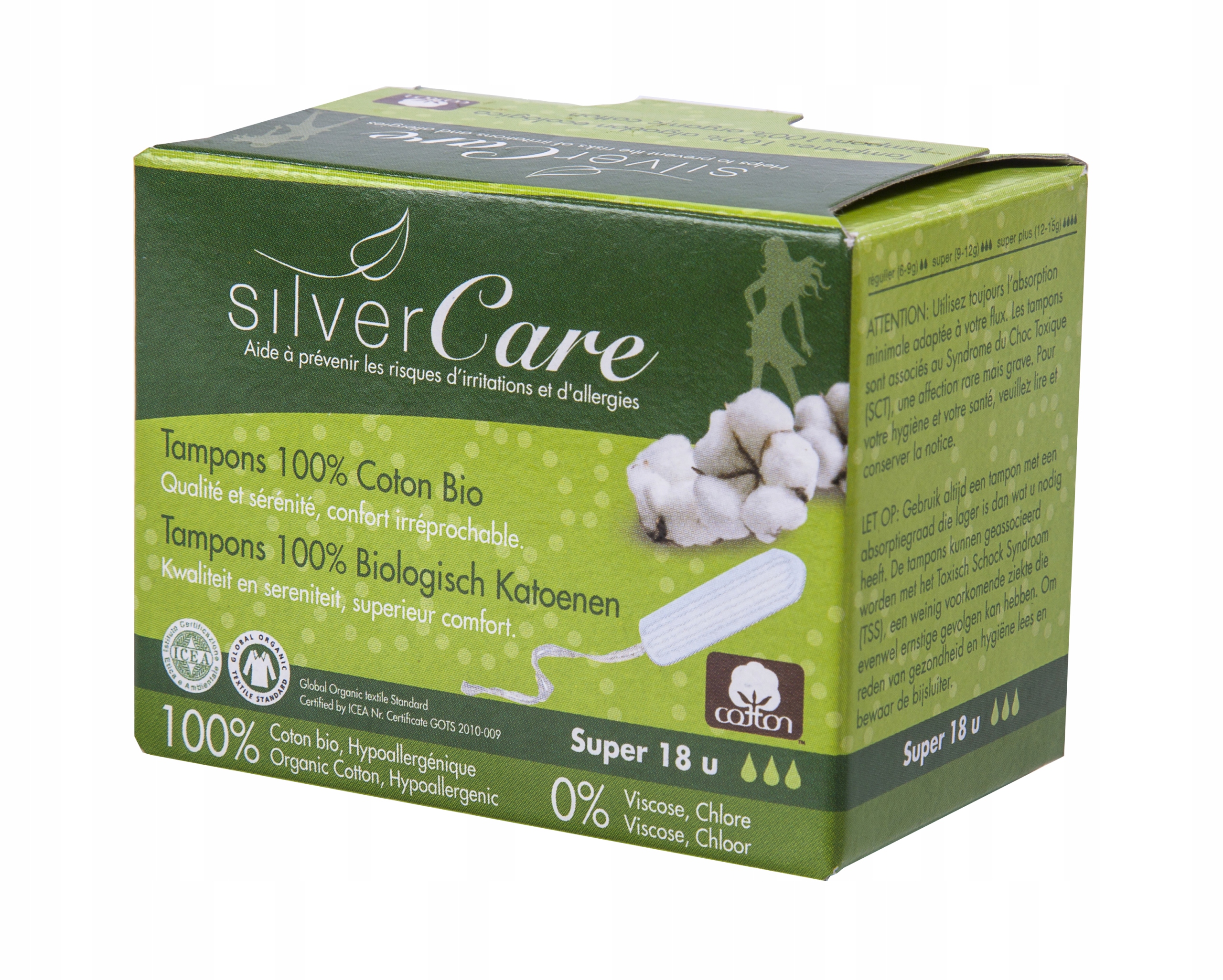 

SilverCare 100%BIO tampony (bez apl) 18szt