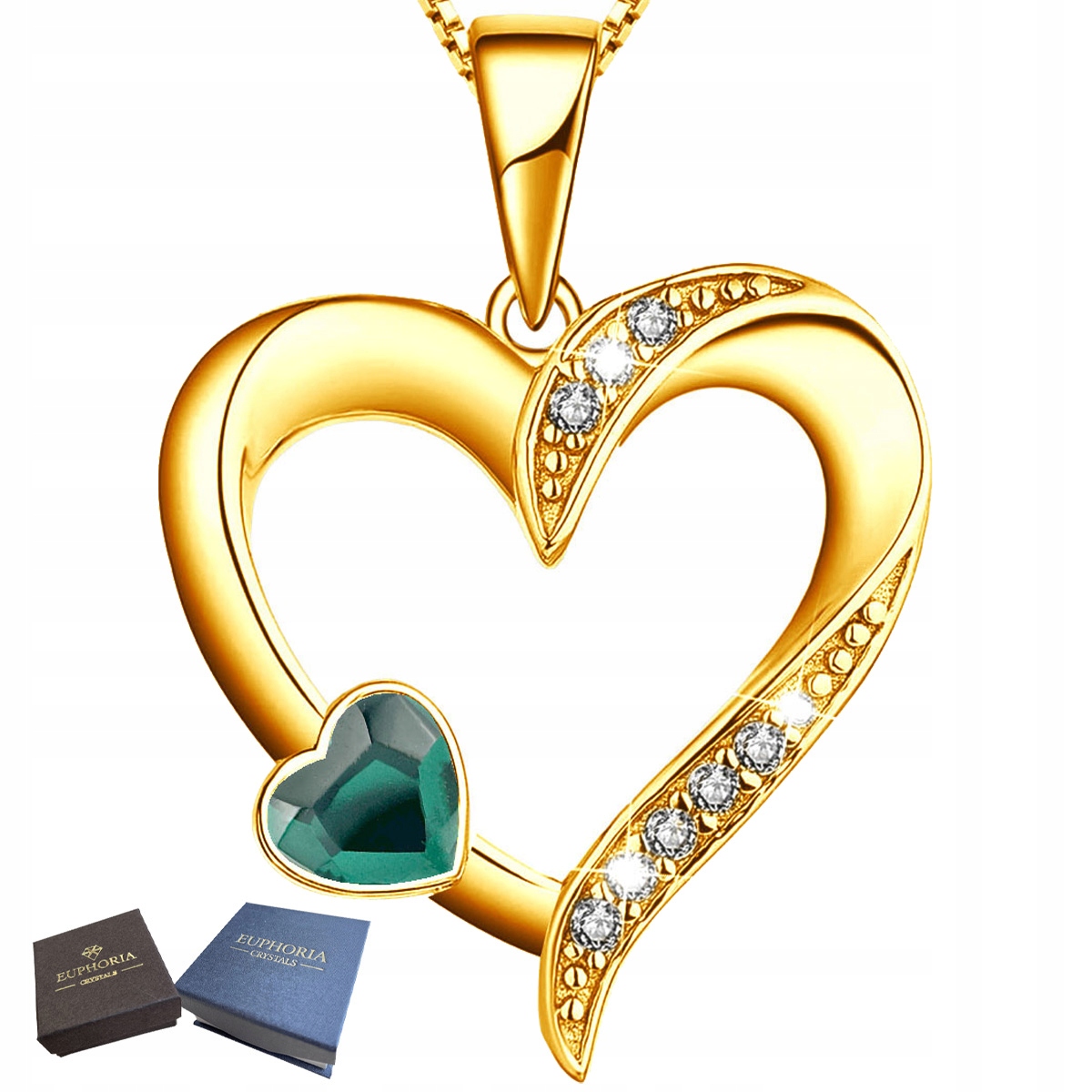 Zlatý náhrdelník Řetízek Přívěsek Stříbro 925 Srdce Srdíčko Celebrity