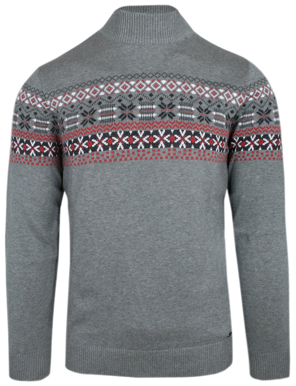 Bavlněný pologolf s norským vzorem popelavý XL