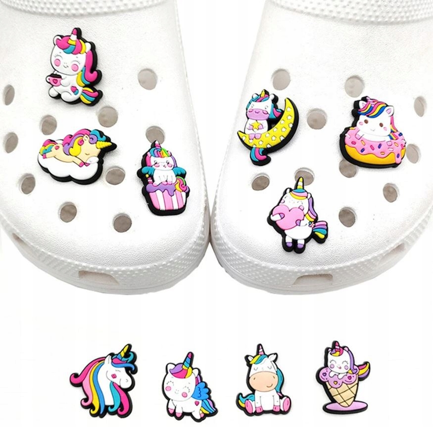PRZYPINKI PIN ozdoby DO BUTÓW typu KROKS CROCS jednorożce 10szt Model Inna