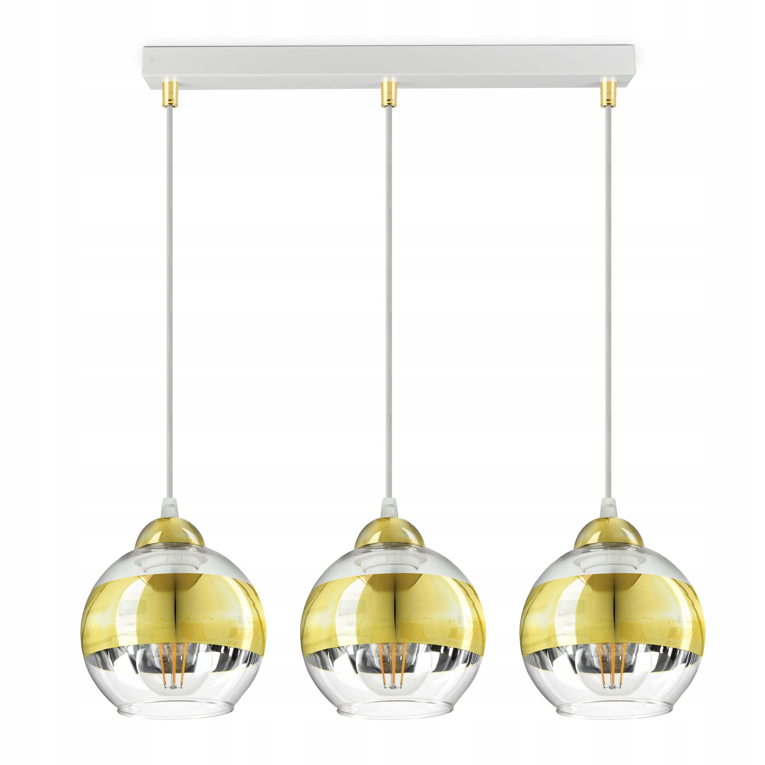 Stropní Svítidlo Bílý zlatý lustr Glass BZ3 Led