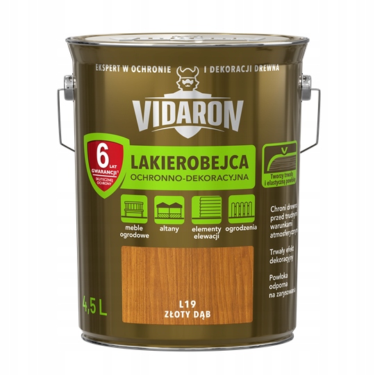 Vidaron Lakierobejca Dekoracyjna L19 Dąb Jasny 4,5L