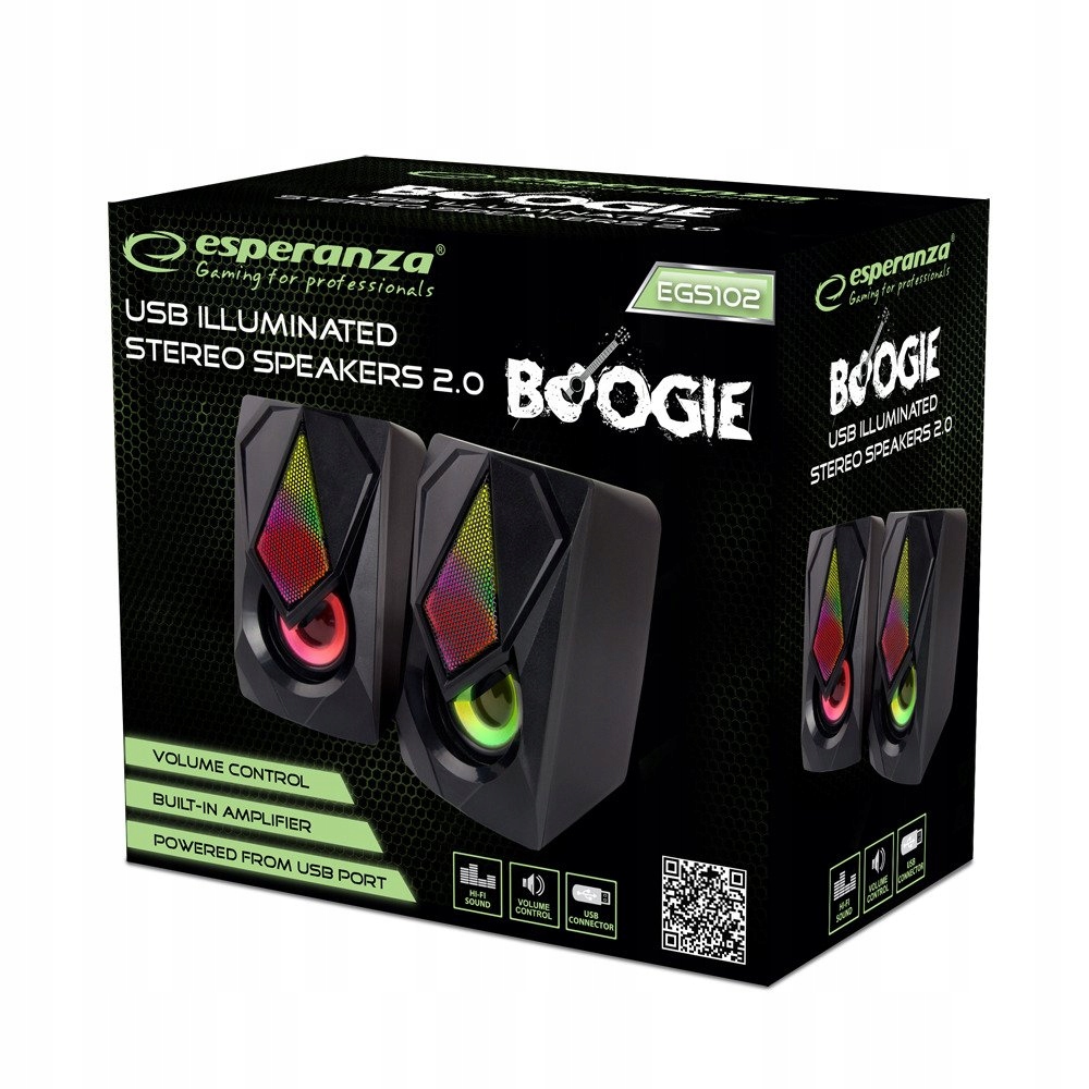 GŁOŚNIKI KOMPUTEROWE DO PC USB PODŚWIETLENIE LED 2 Model Rainbow Boogie