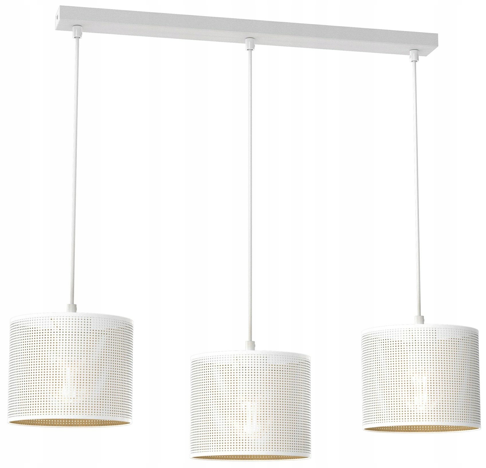 Závesná stropná lampa Loft Shade biela zlatá tienidlo 3xE27 moderná obývacia izba