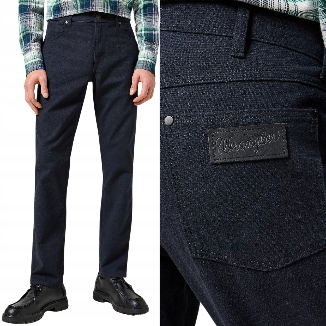 Wrangler Greensboro Dark Navy jednoduché modré látkové kalhoty W30 L30