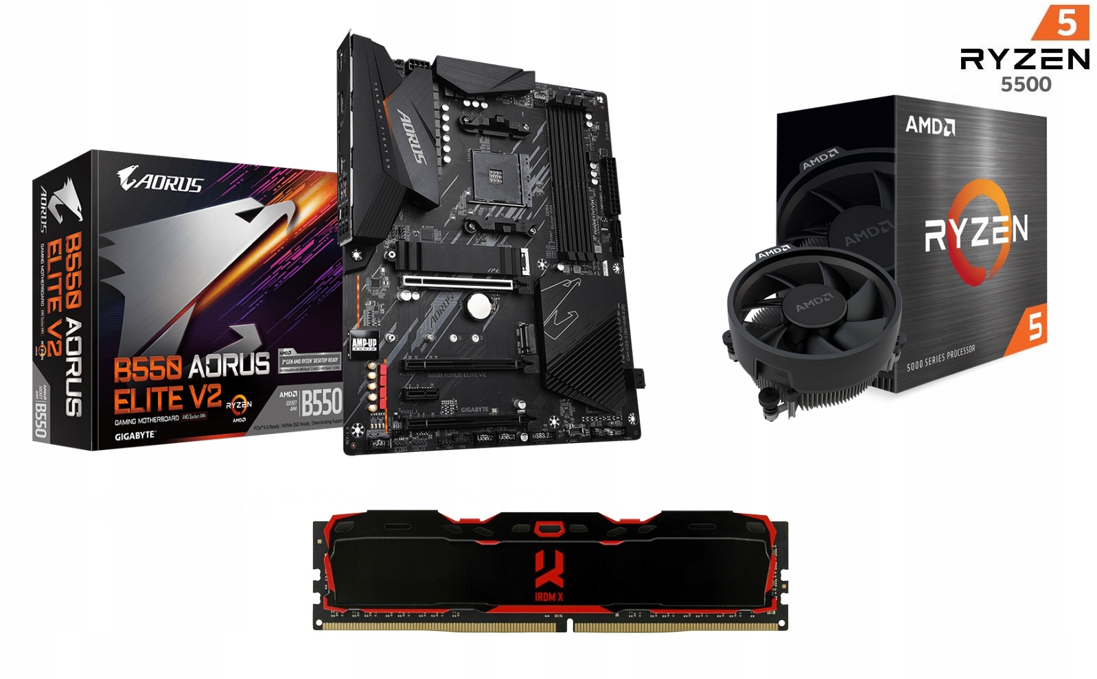 Zestaw Amd Ryzen 5 5500 B550 Aorus 16GB 3200