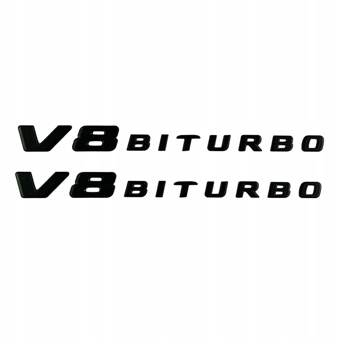 Mercedes-Benz V8 Biturbo emblemat znaczek napis czarny połysk (para)