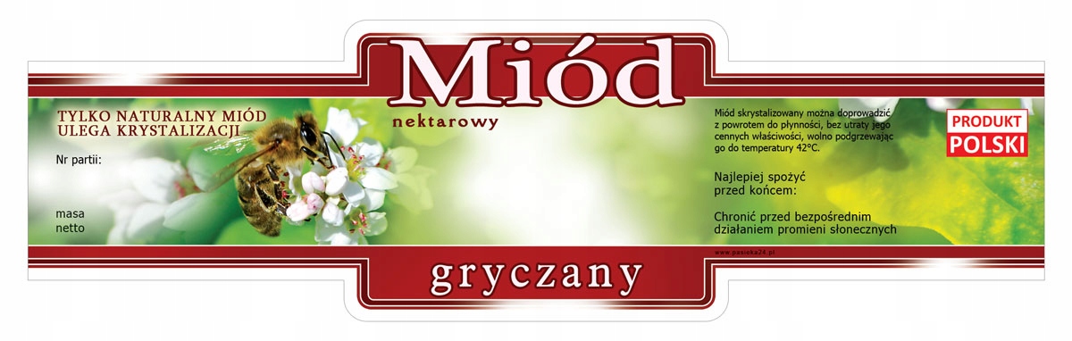 

Etykiety na Miód Gryczany (100szt) wzór E217
