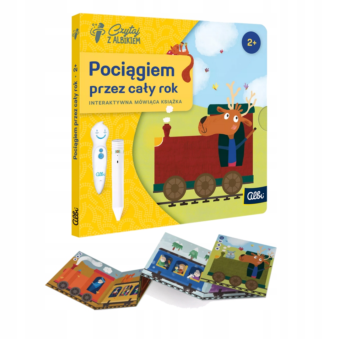 Albik Interaktywna Mini Książeczka Pociągiem Przez Cały Rok Dla 2 Latka+