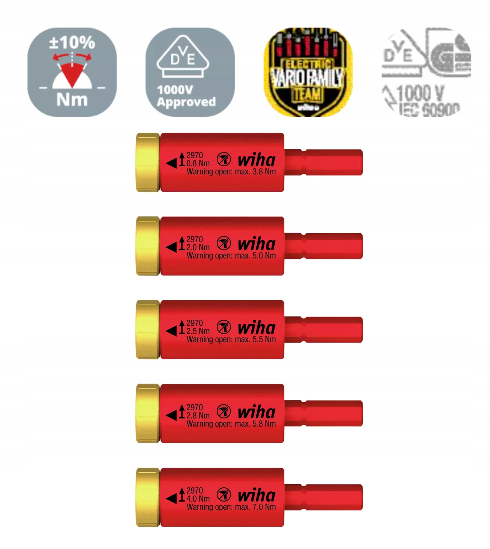 Wiha Zestaw adapterów dynamometrycznych easyTorque Vde 5-cz. 41479