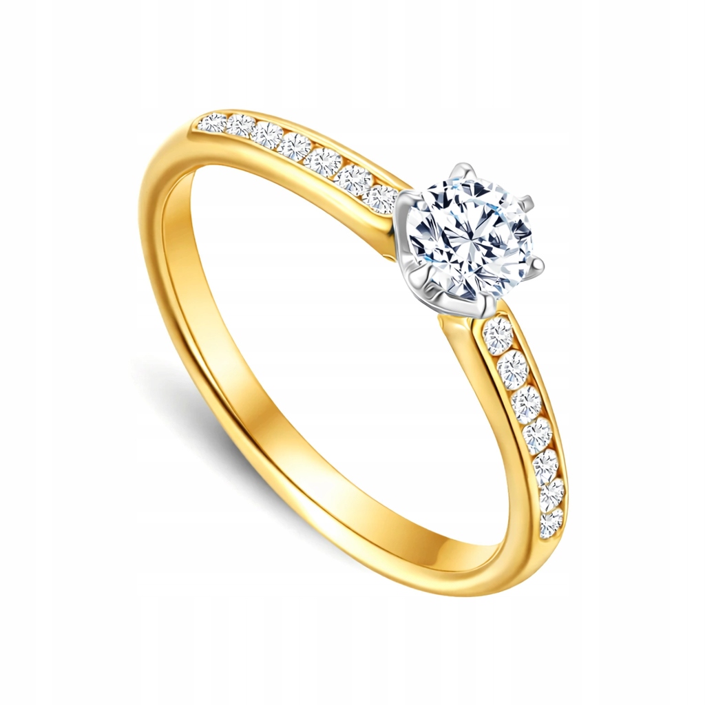 Prstýnek Au585 s laboratorním diamantem 1,27 ct velikost 13