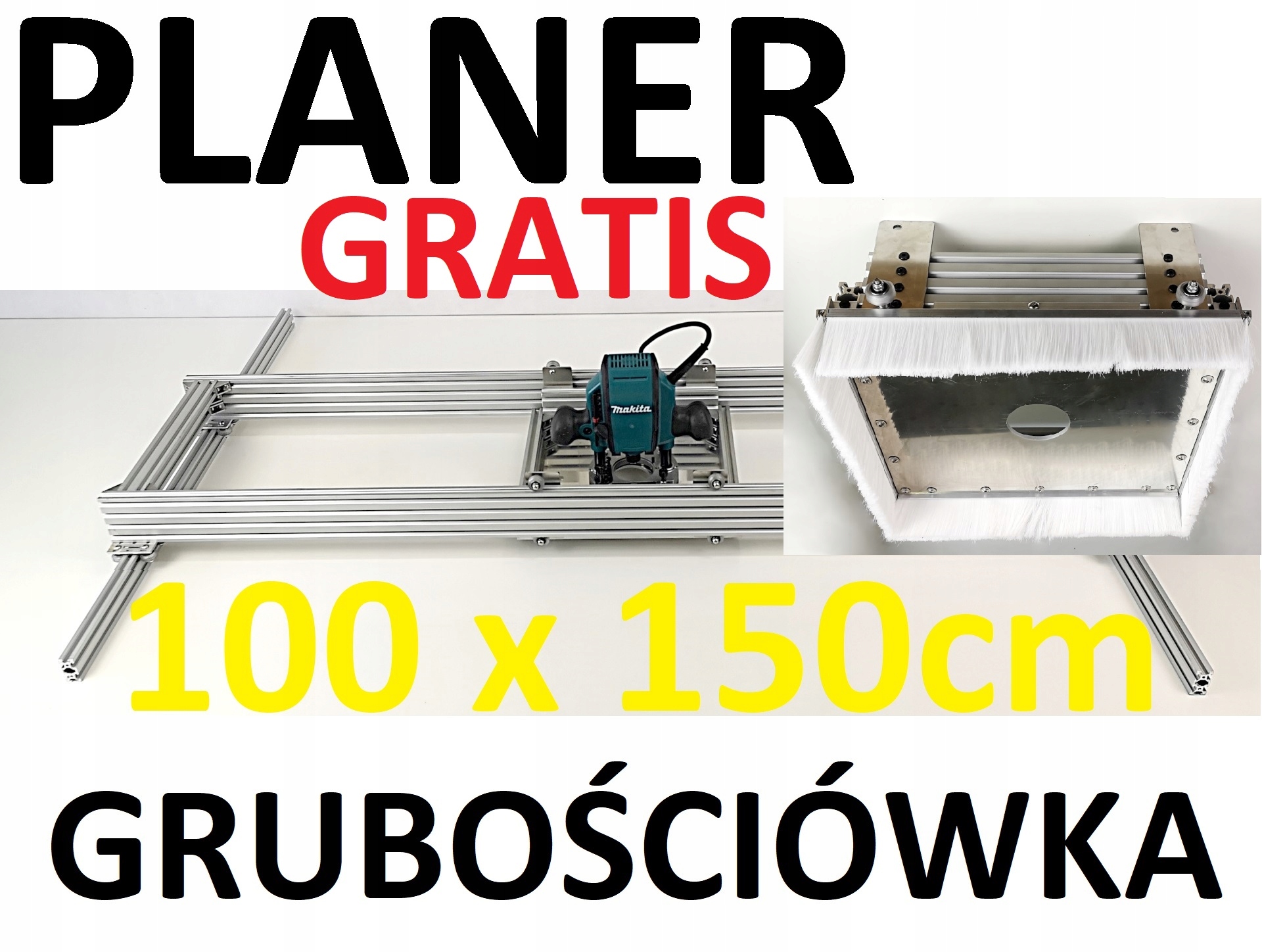 PLANER DO DREWNA PROWADNICA FREZARKI 100x150x10 V1