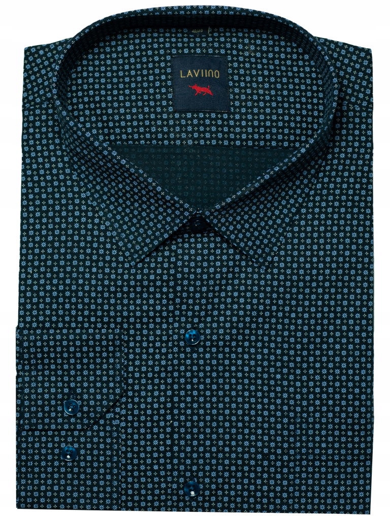 Velká pánská košile tmavě modrá s modrým jemným vzorem, nadměrná velikost 51/52-7XL