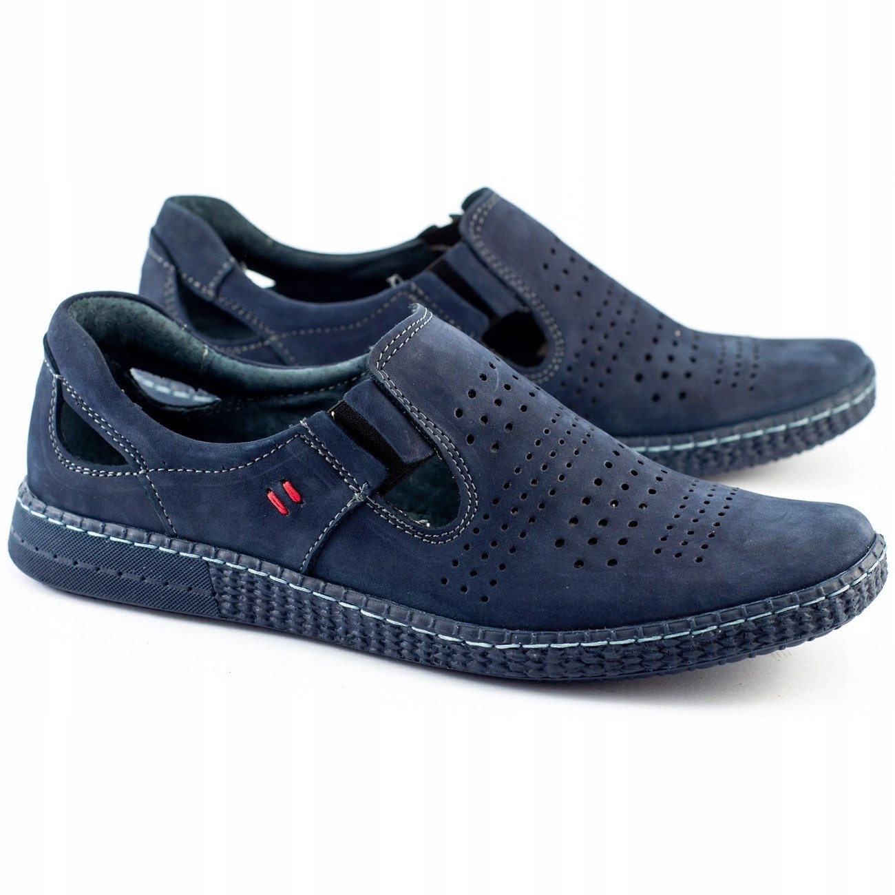 

Buty męskie skórzane wsuwane 864 granatowe 44