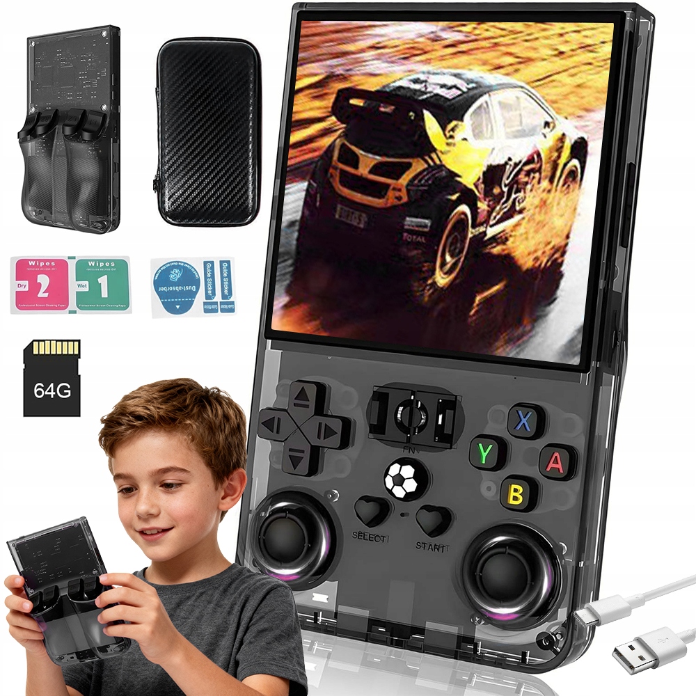 Konsola Przenośna Gier Z Joystickiem 64GB Karta Pamięci Prezenty Dla Dzieci