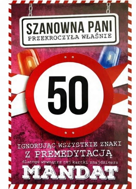 

Kartka Urodziny Z Mandatem 50 Urodziny