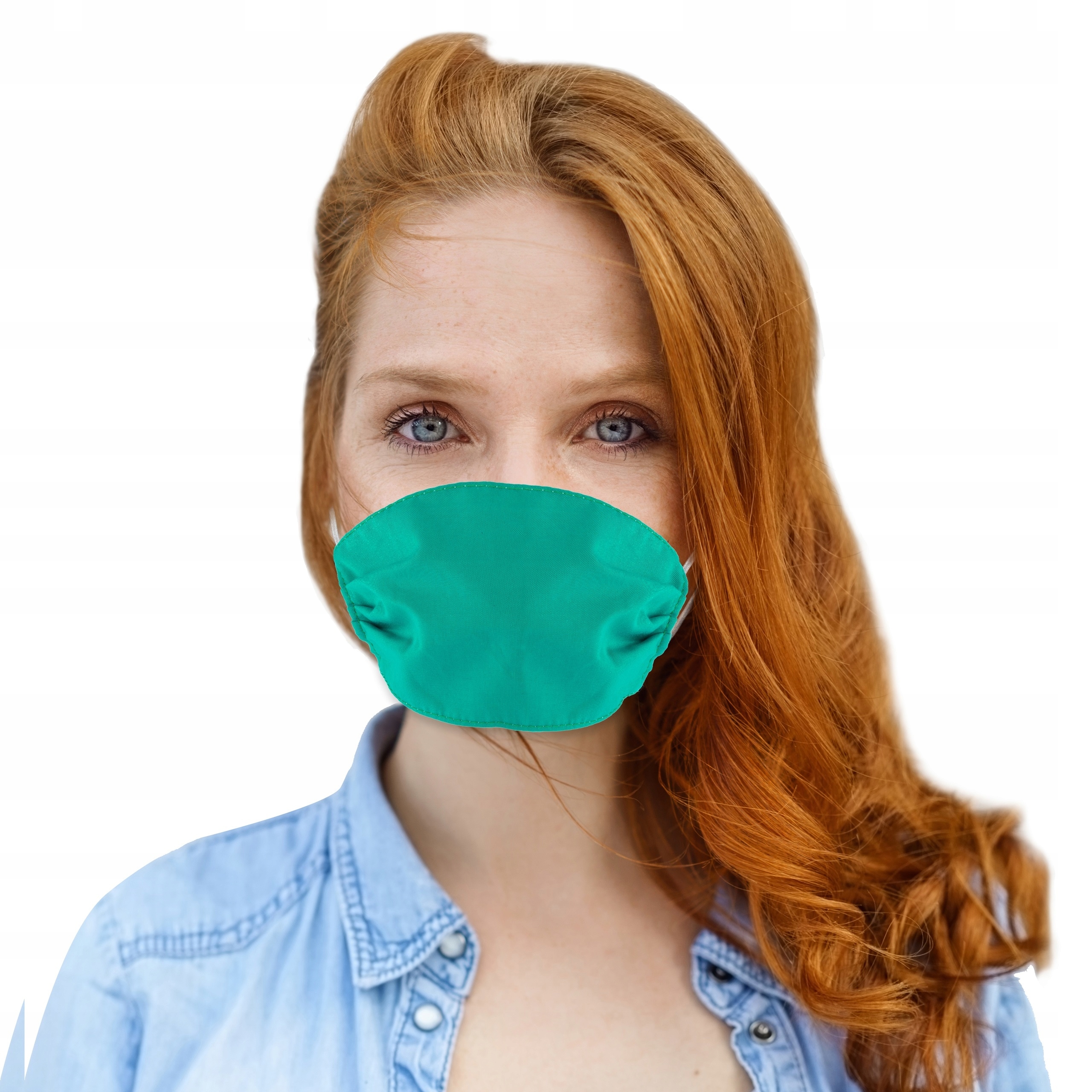 MASKA NA TWARZ MASECZKA BAWEŁNIANIA DWUWARSTWOWA Model turkusowa