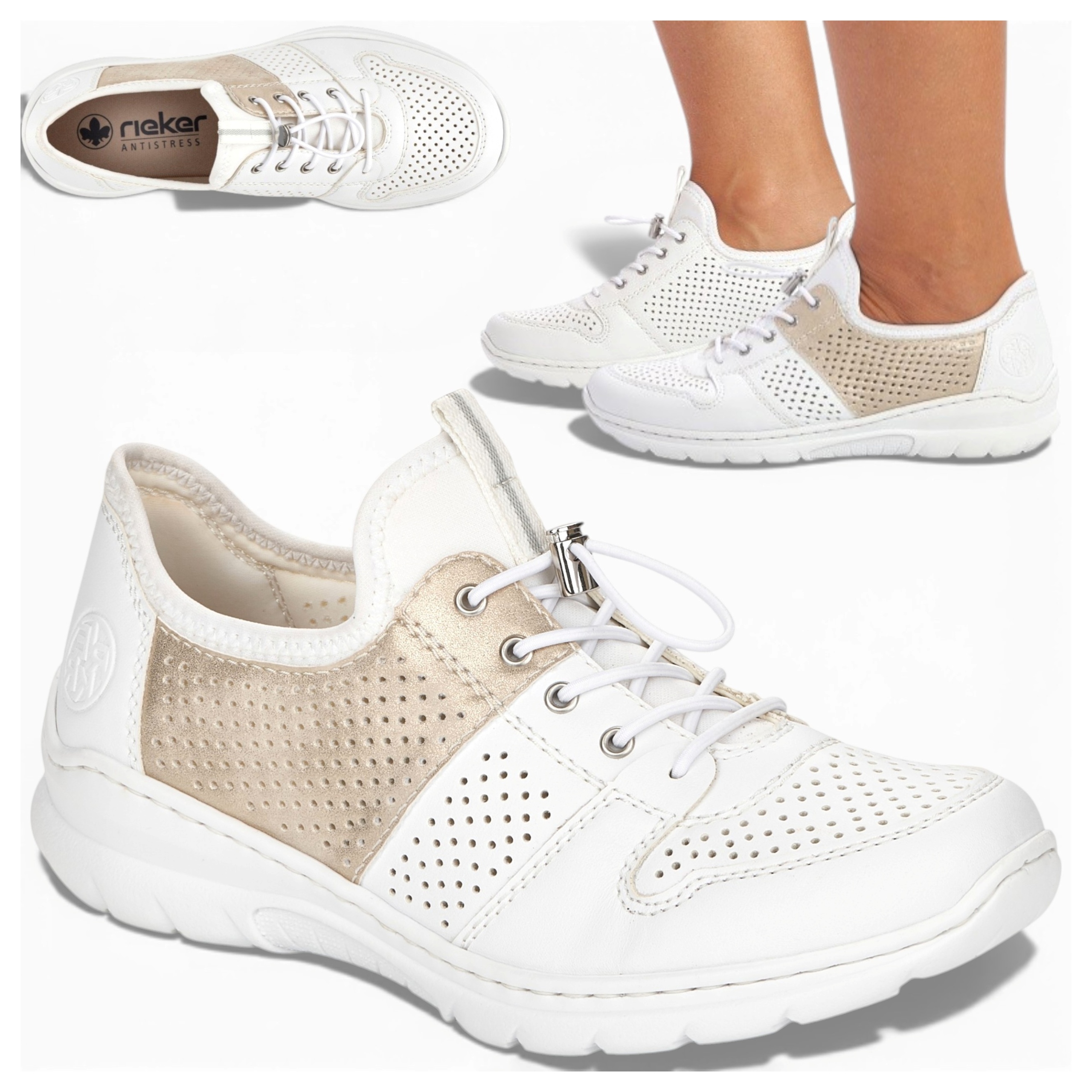 39 Rieker Dámské polobotky Ploché ažurové Jarní boty Prodyšná obuv