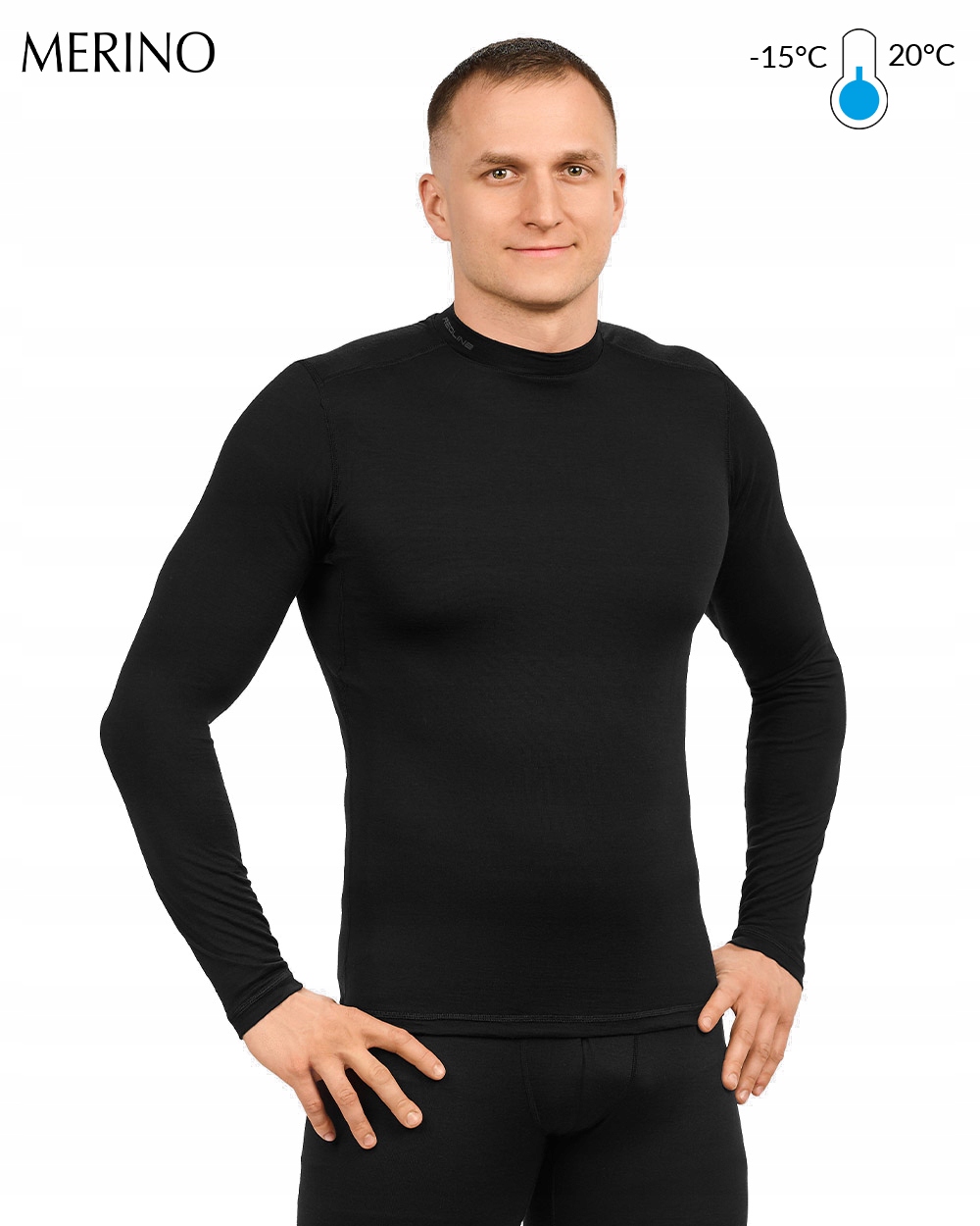Koszulka Merino wool męska Termiczna bluza długi wełna 100% Termoaktywna